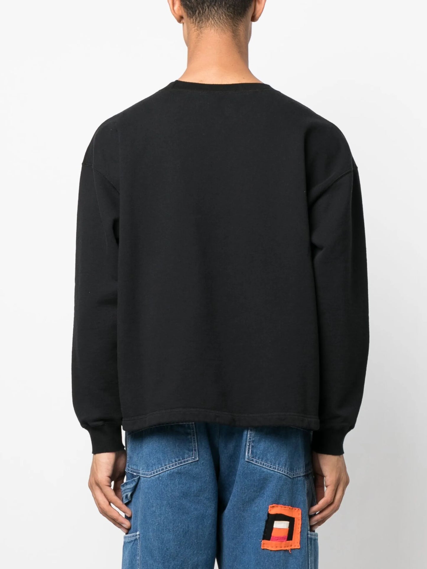 fish-appliqué cotton sweatshirt