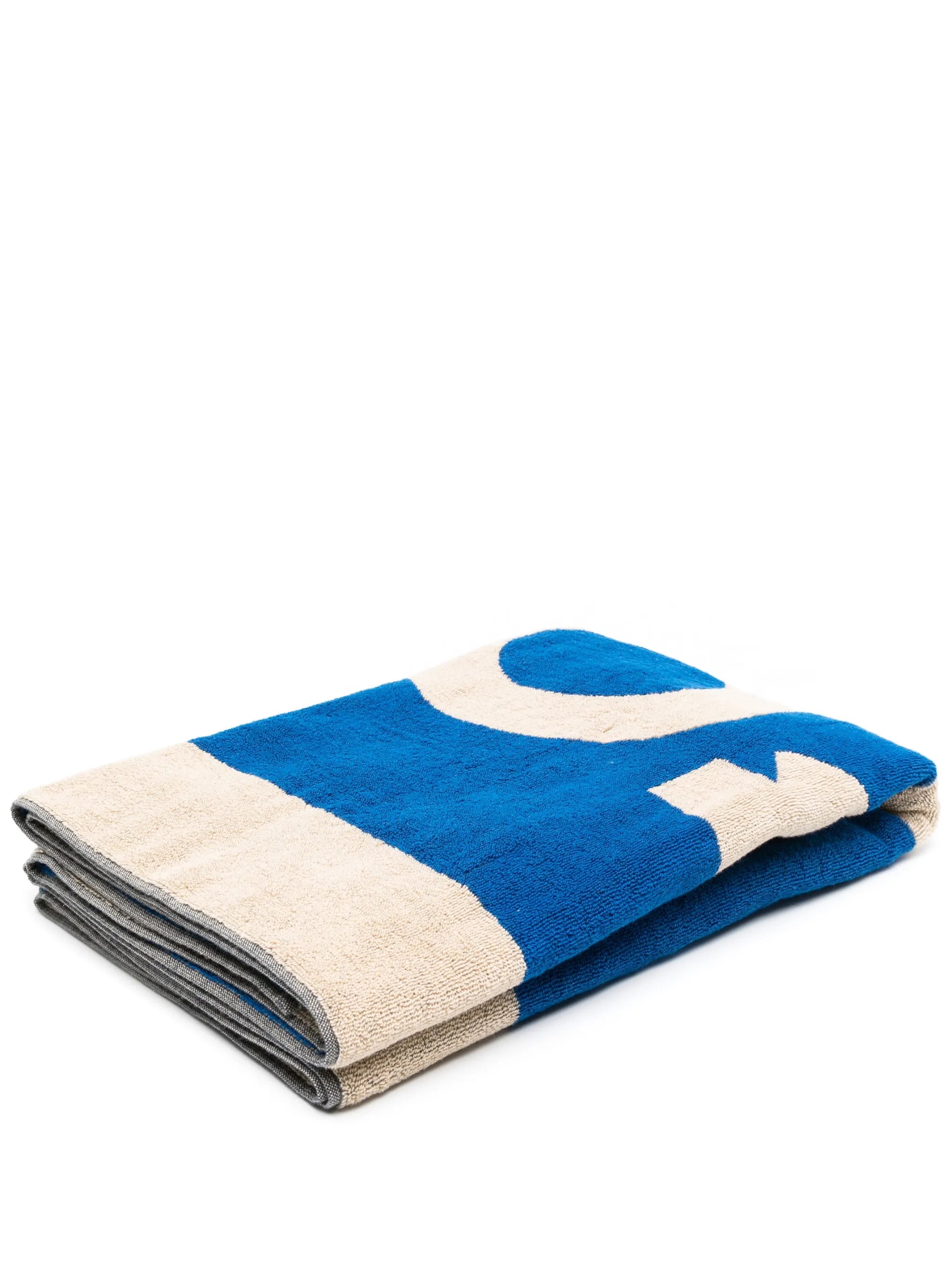 logo-print organic cotton beach towel