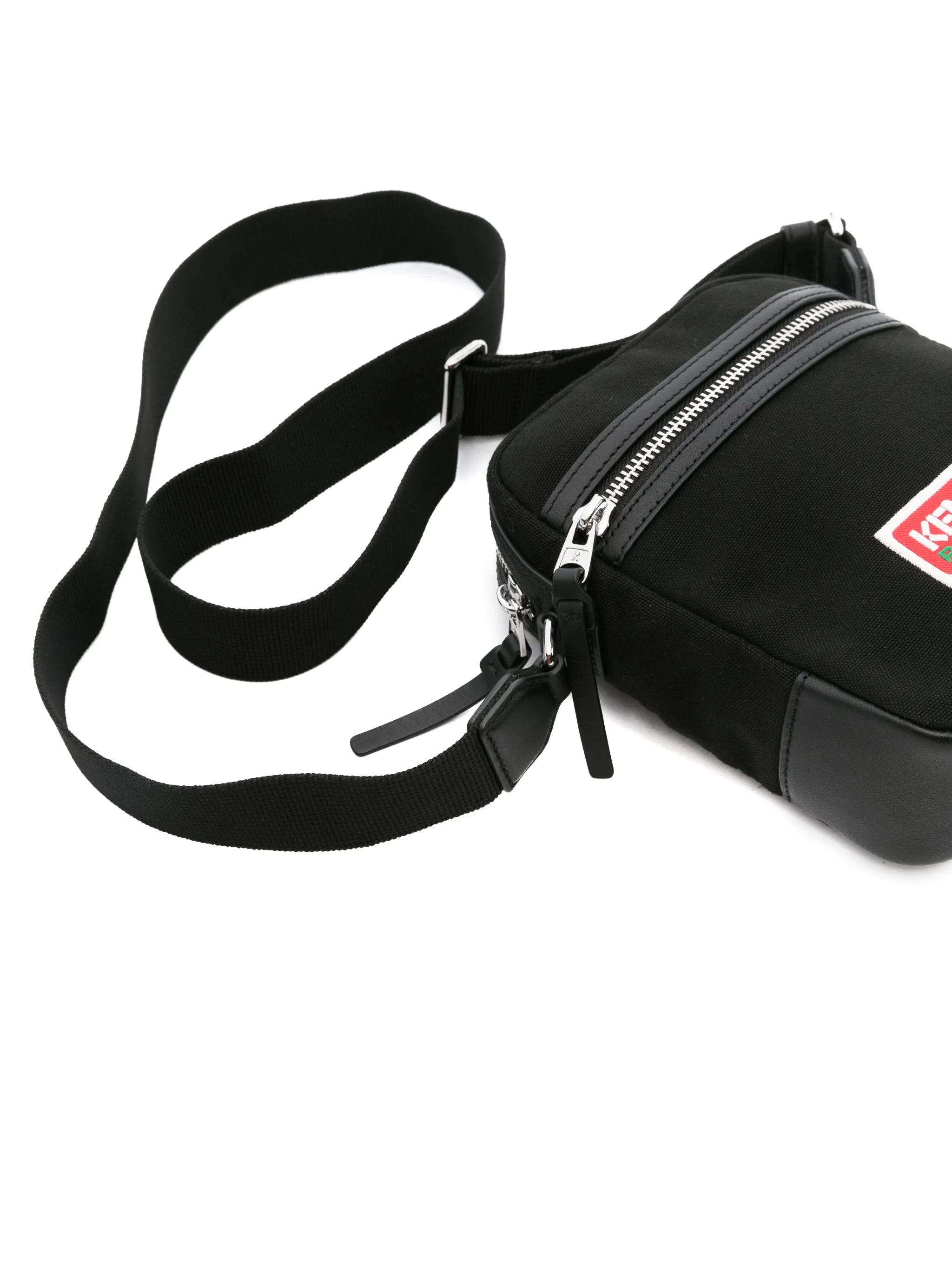 logo-patch canvas messenger bag