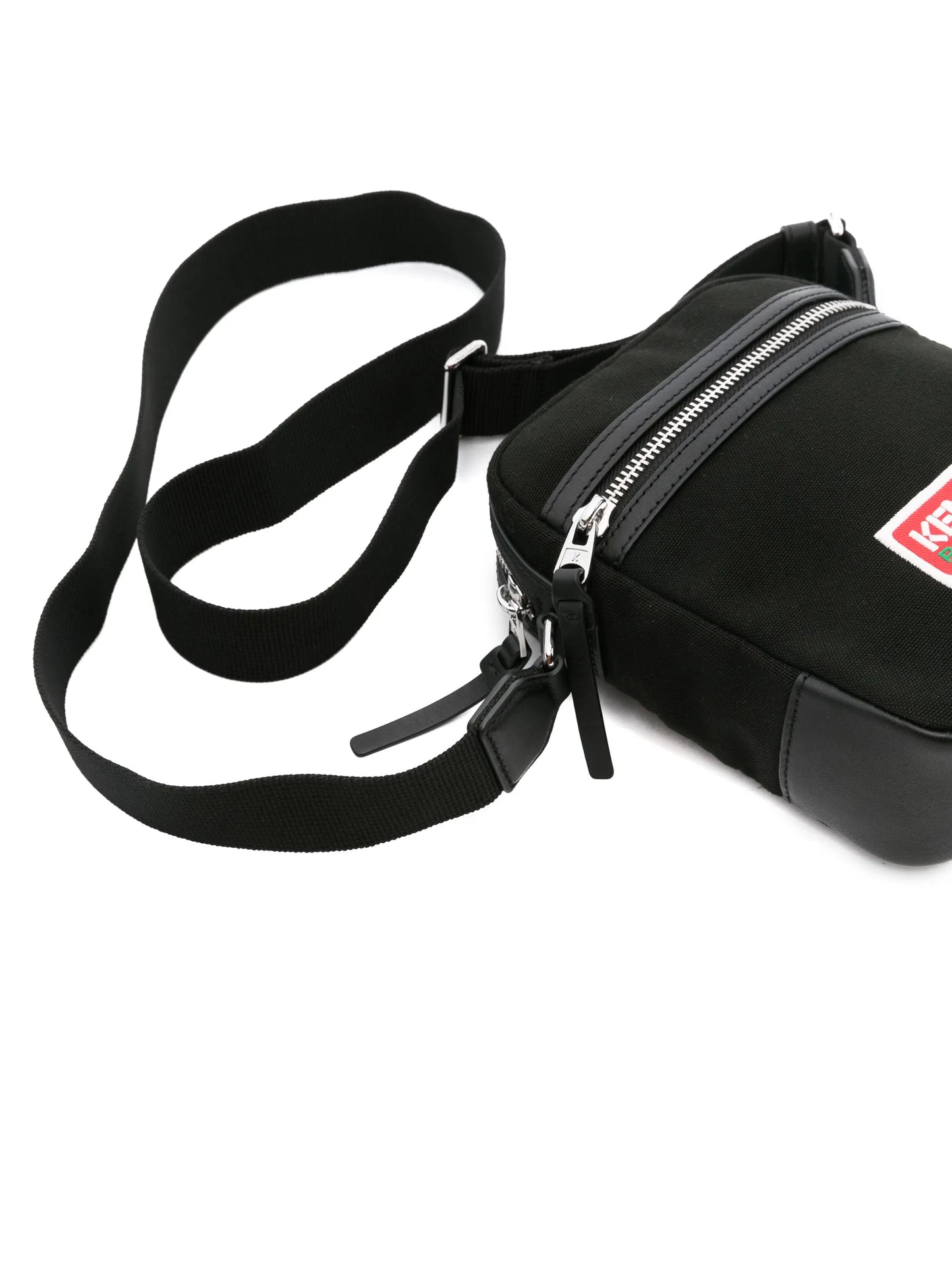 logo-patch canvas messenger bag