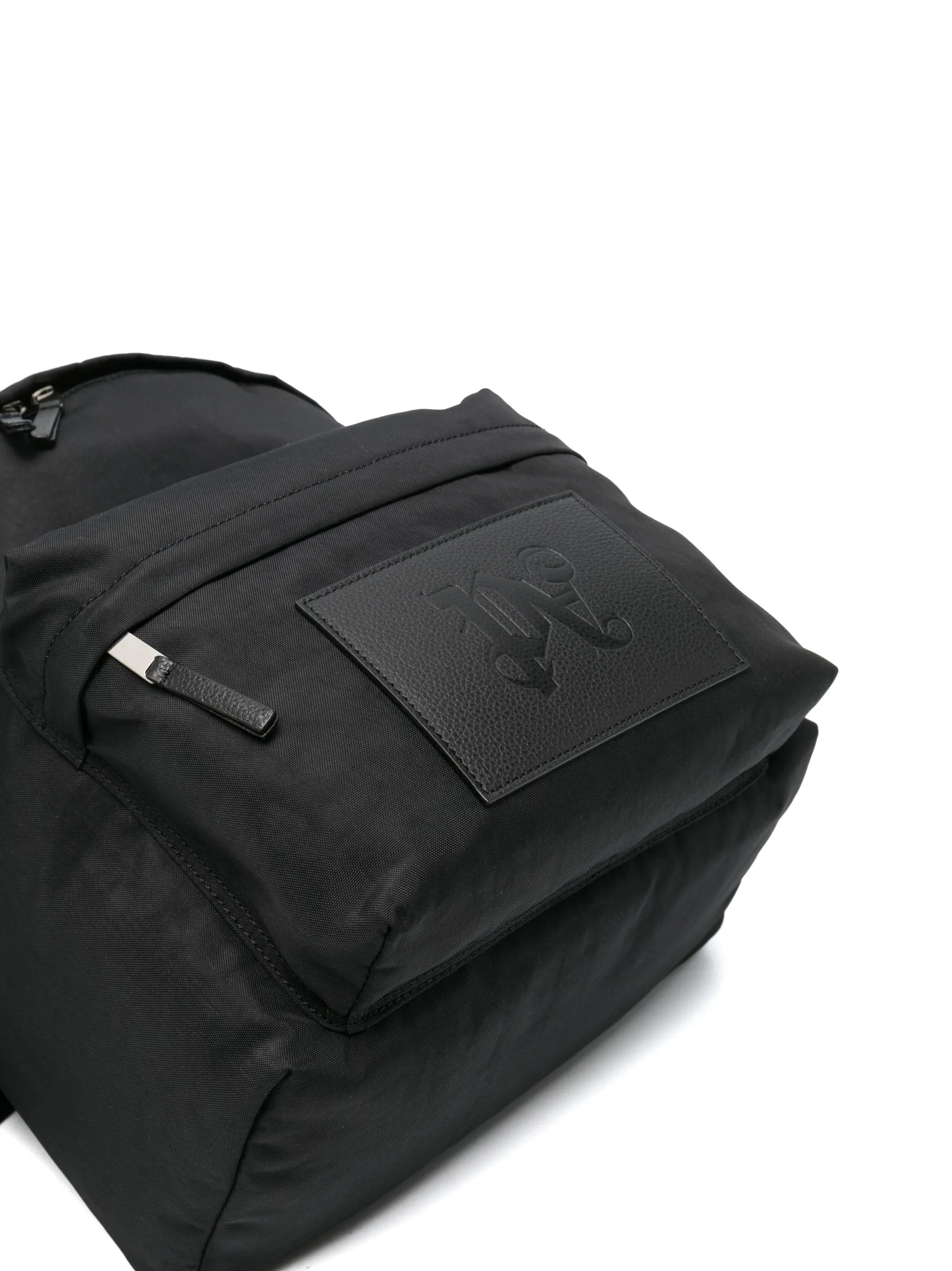 Monogram logo-patch backpack