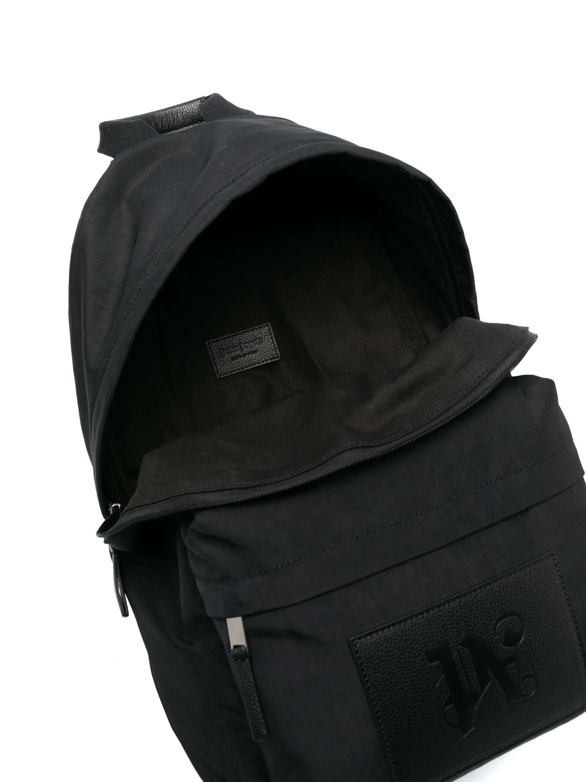Monogram logo-patch backpack