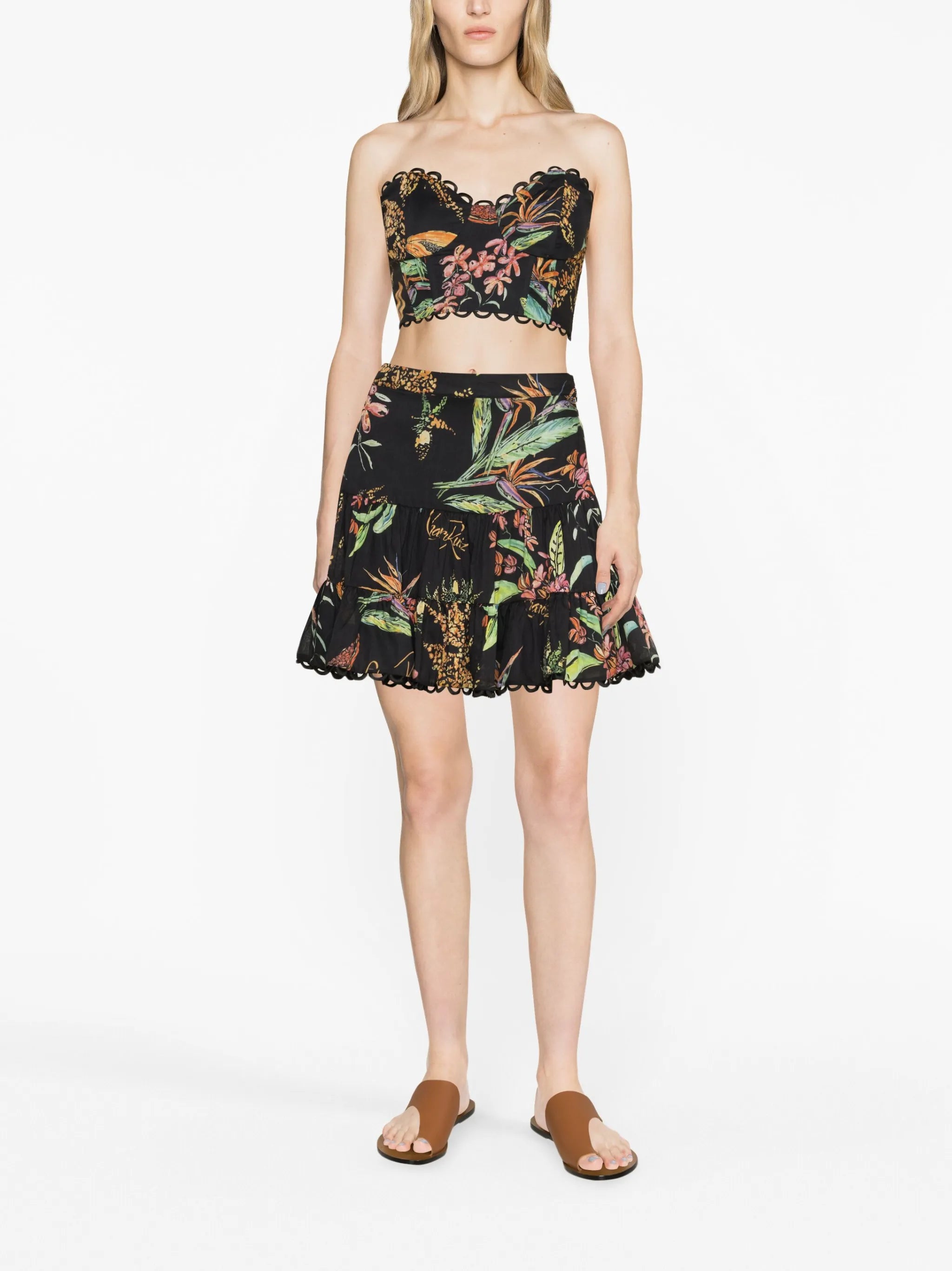 Vio floral-print bustier