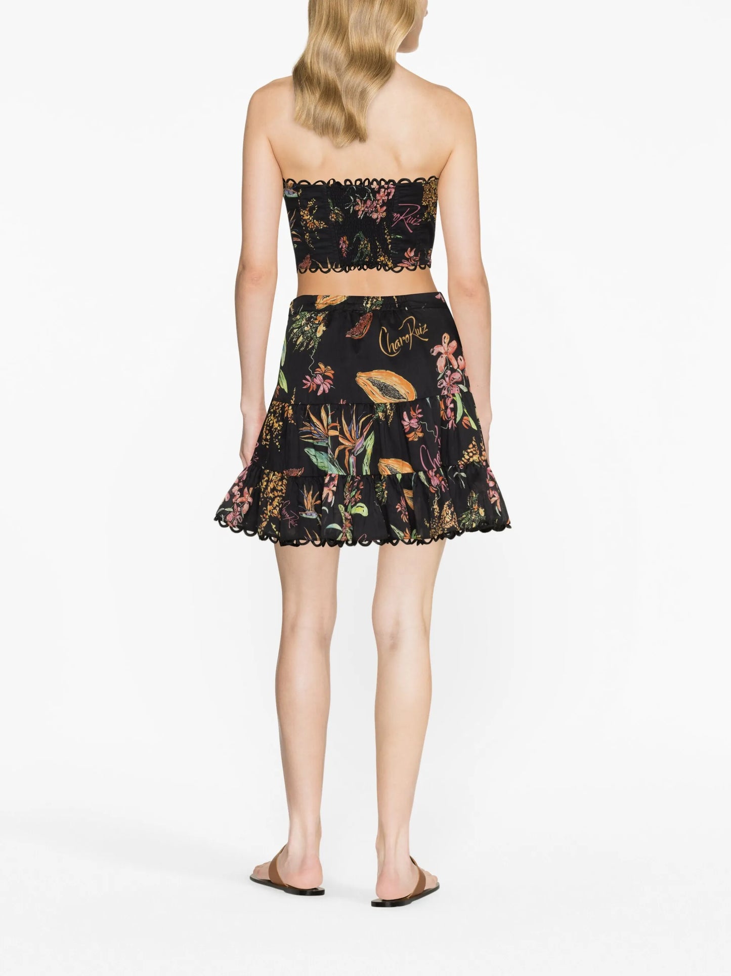 Vio floral-print bustier