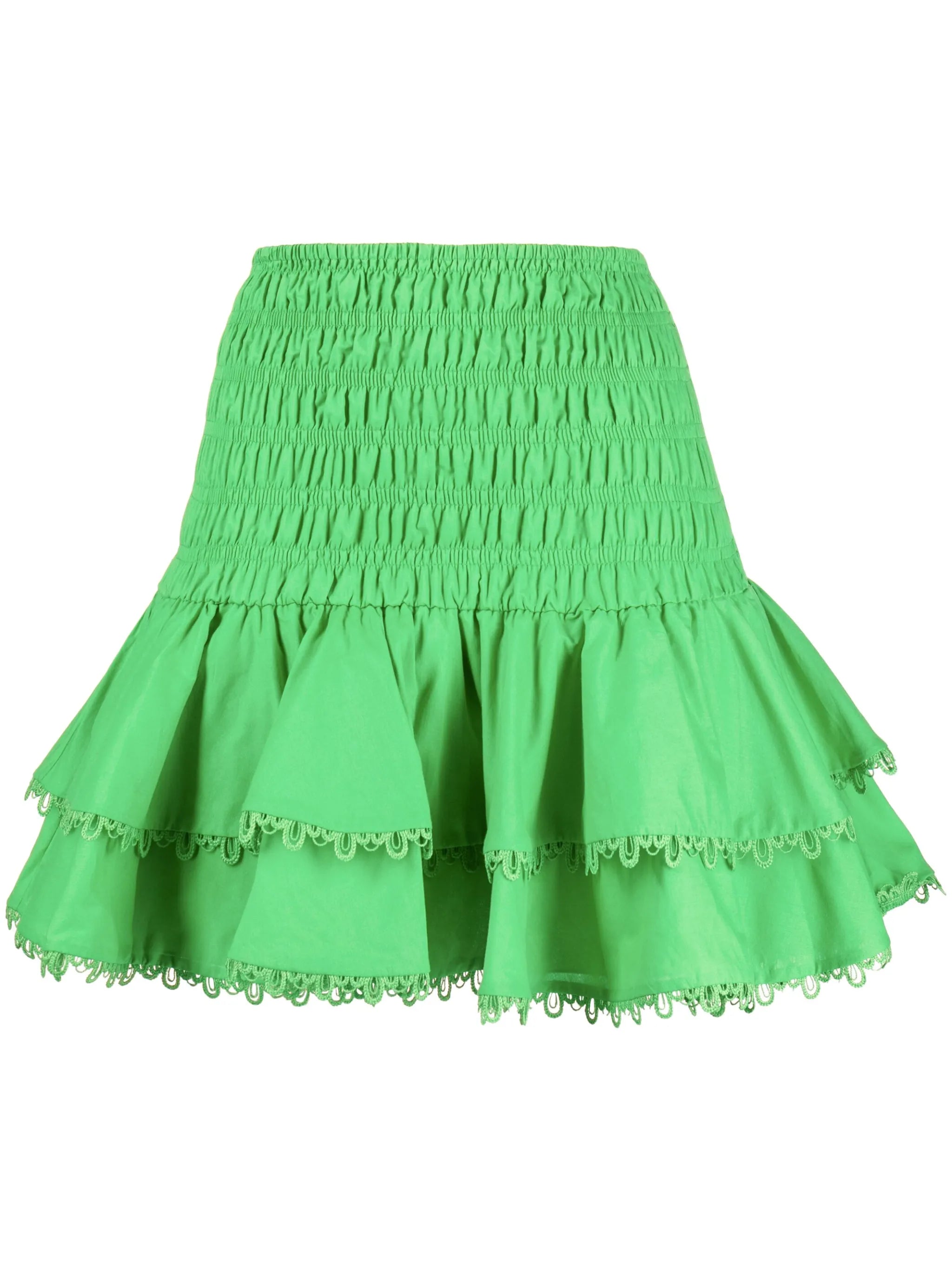 Gladi ruffled cotton-blend miniskirt