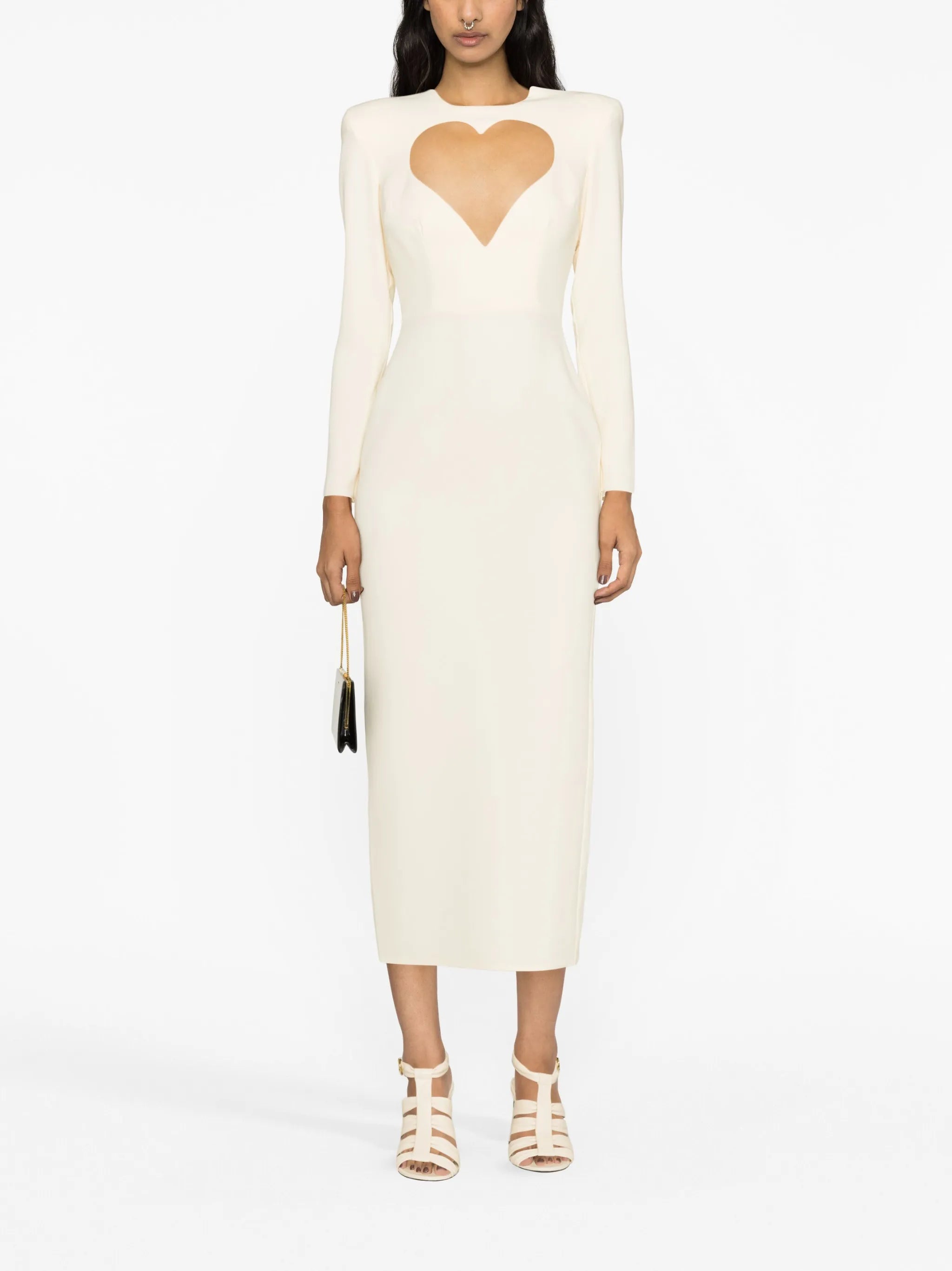 Monroe heart cut-out midi dress