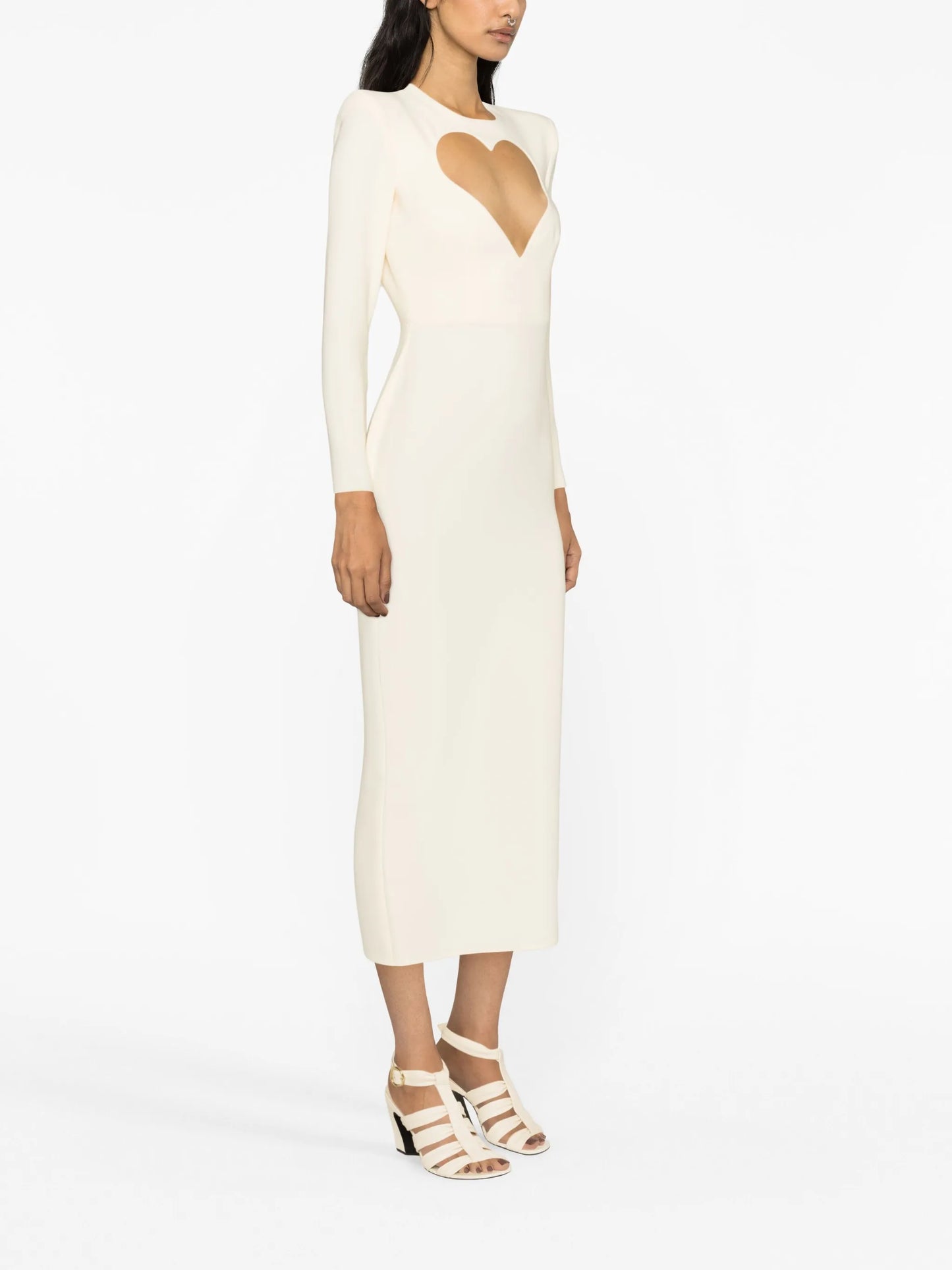 Monroe heart cut-out midi dress