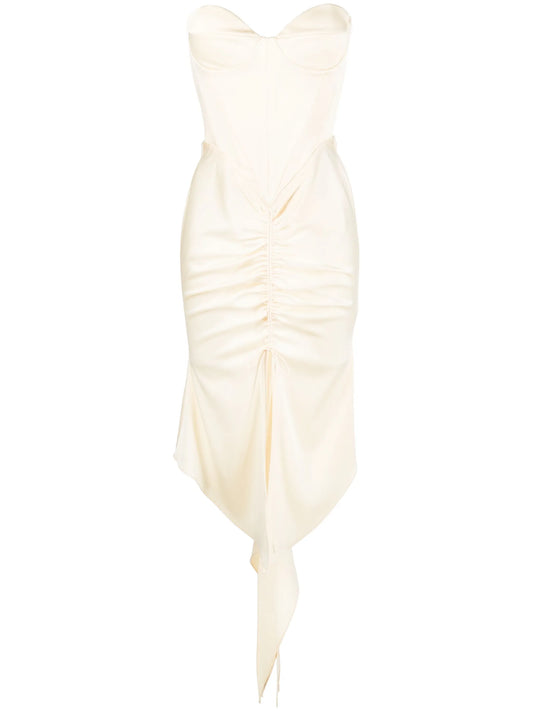 Carter asymmetric satin corset dress