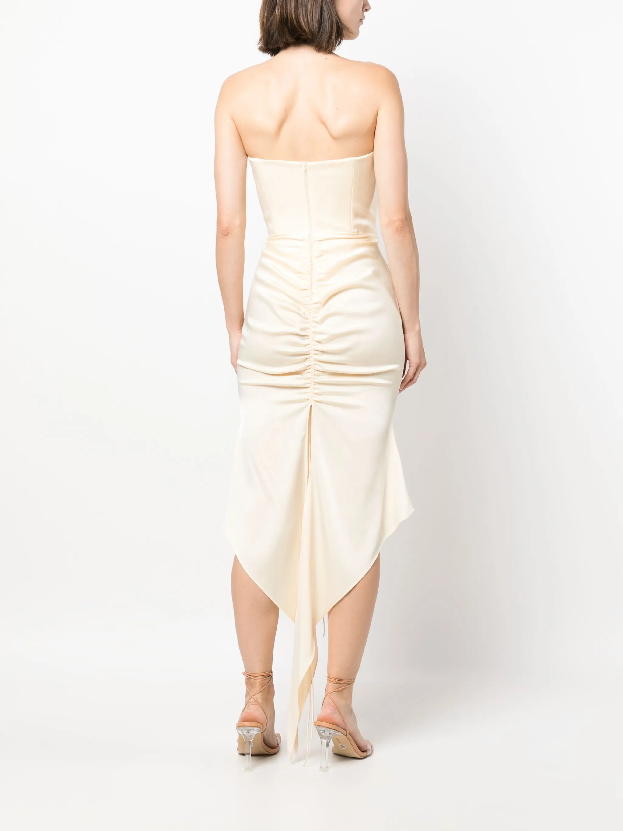 Carter asymmetric satin corset dress