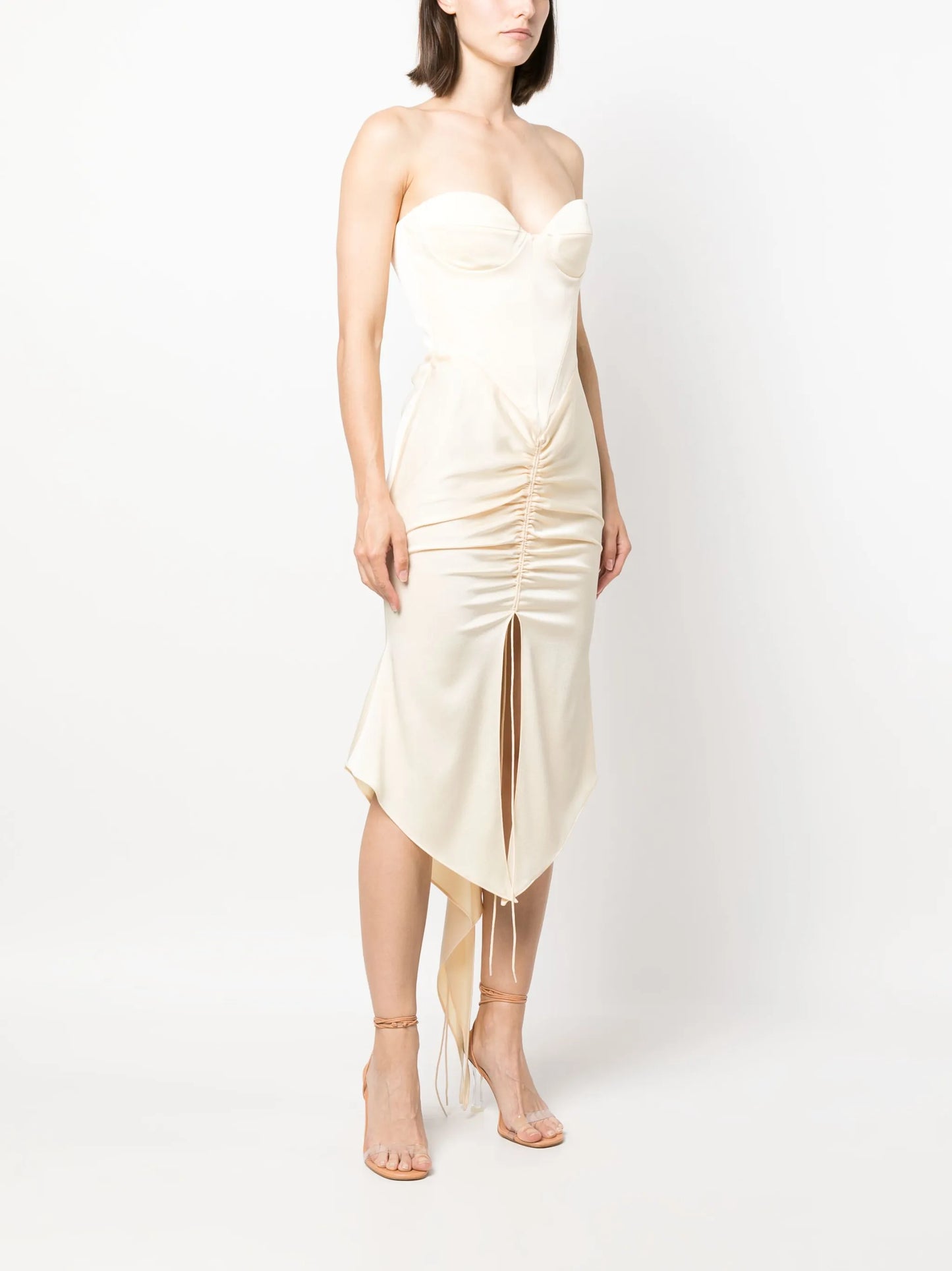 Carter asymmetric satin corset dress