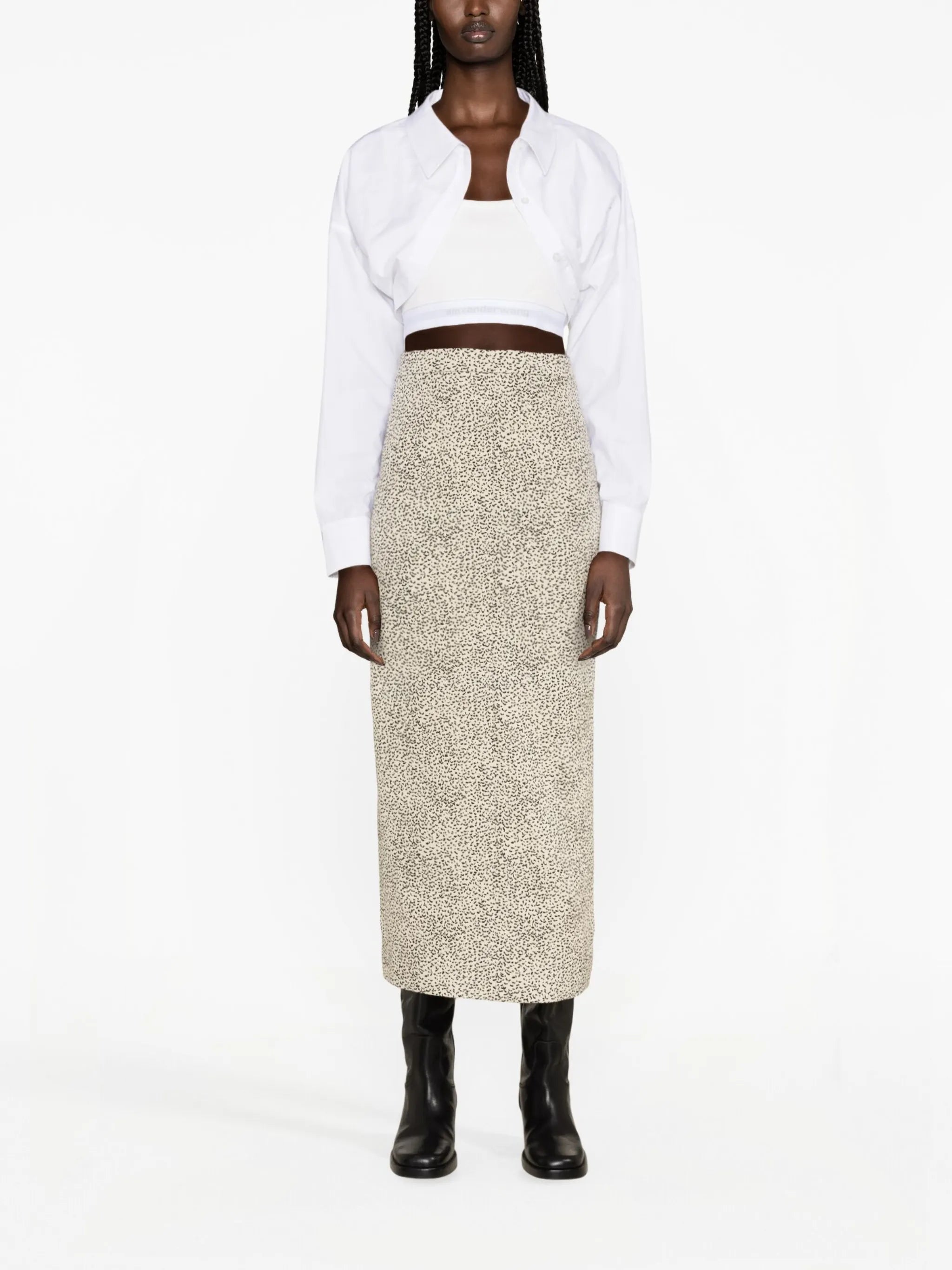 layered cropped shirt