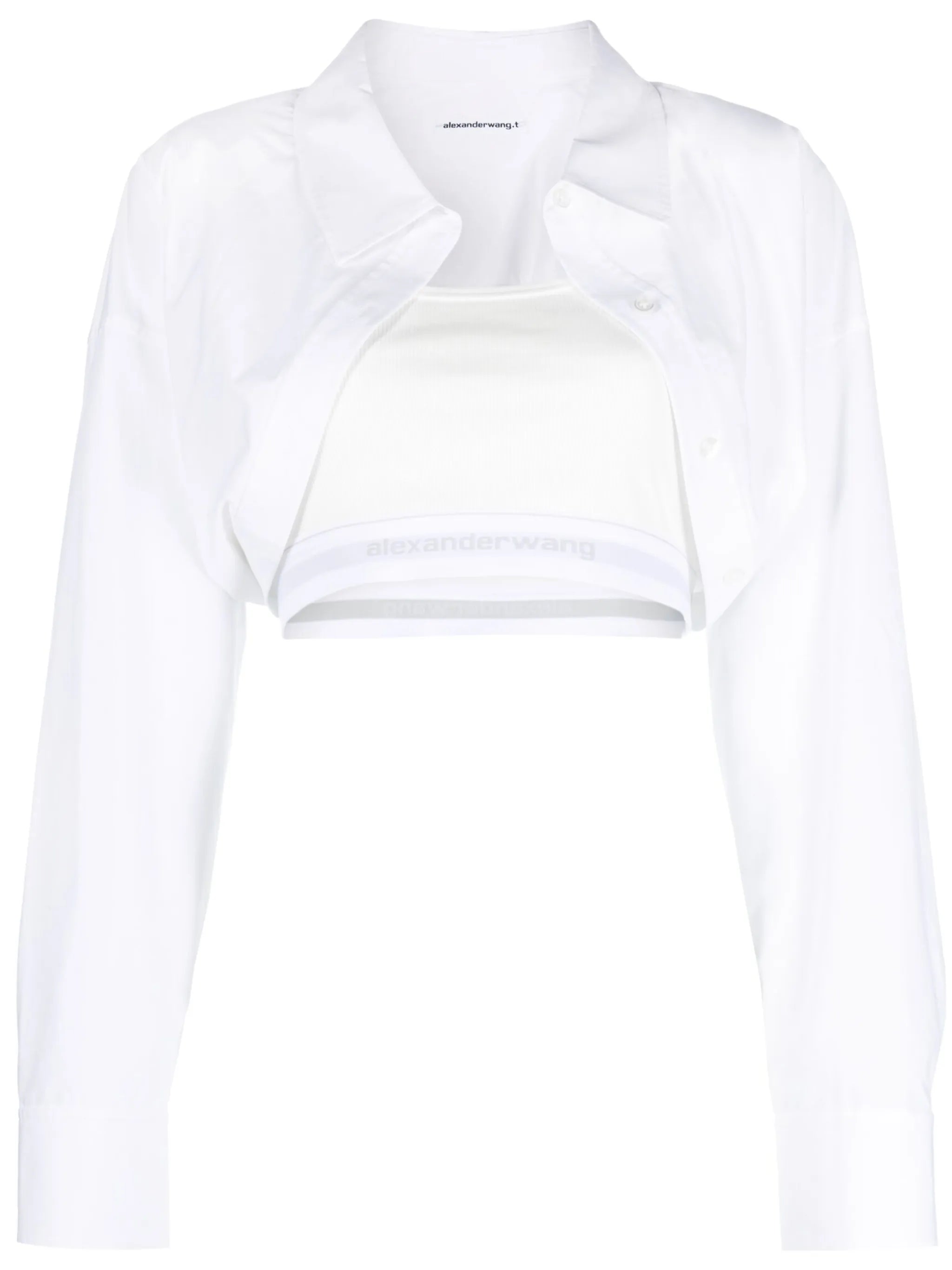 layered cropped shirt