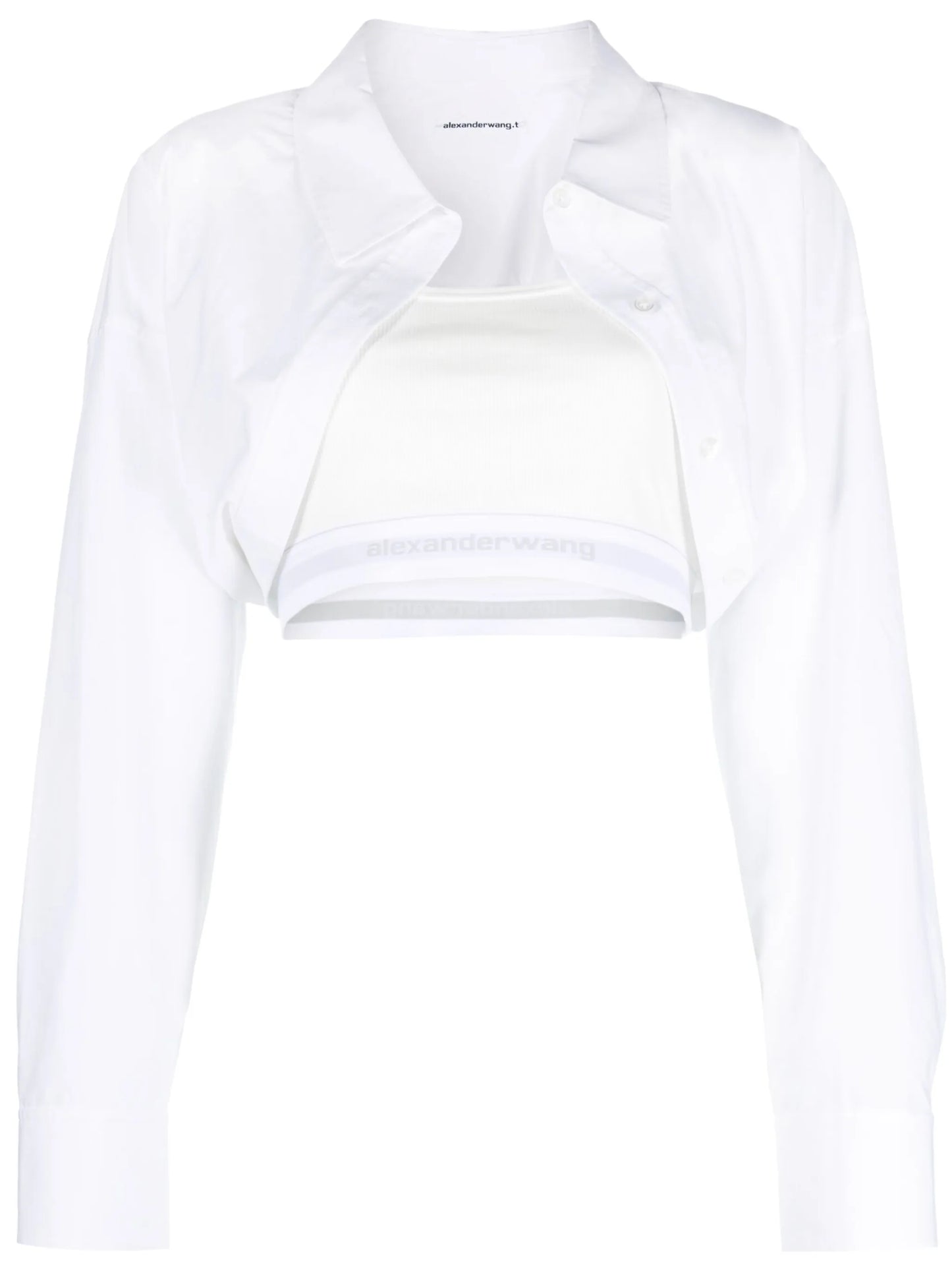 layered cropped shirt