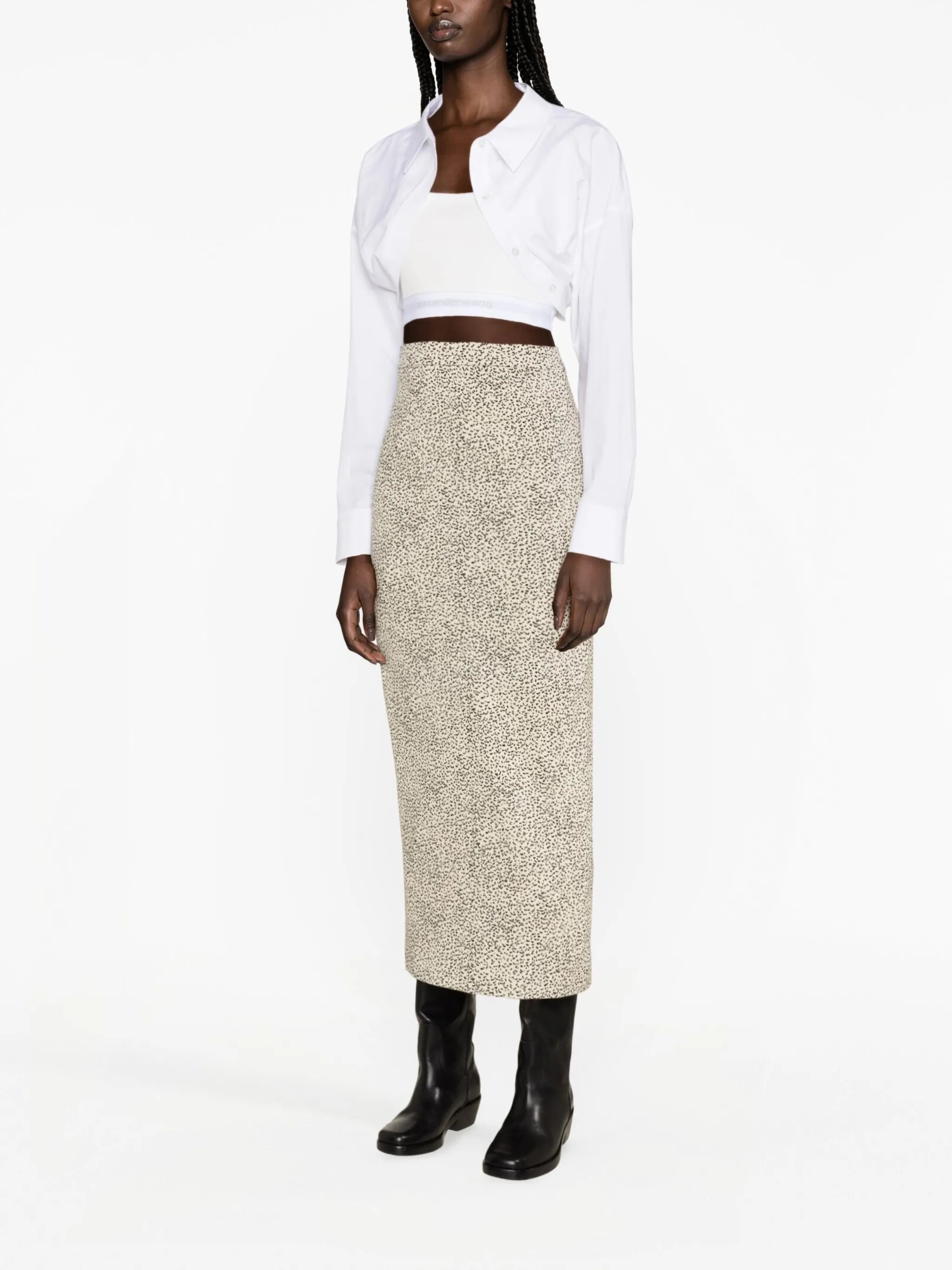 layered cropped shirt