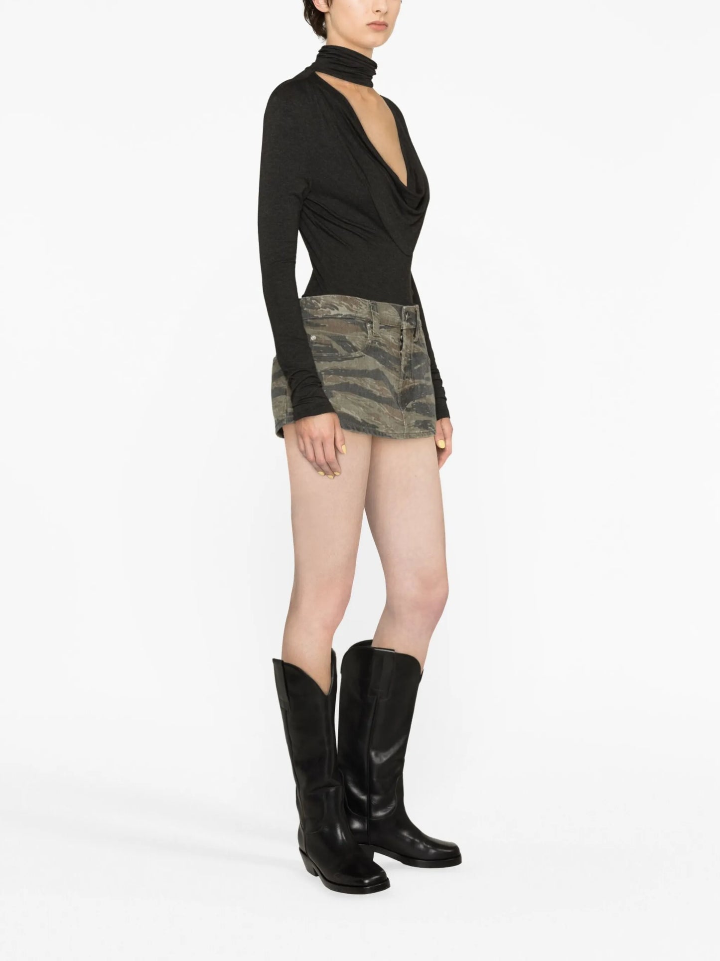 Raver camouflage-print skort