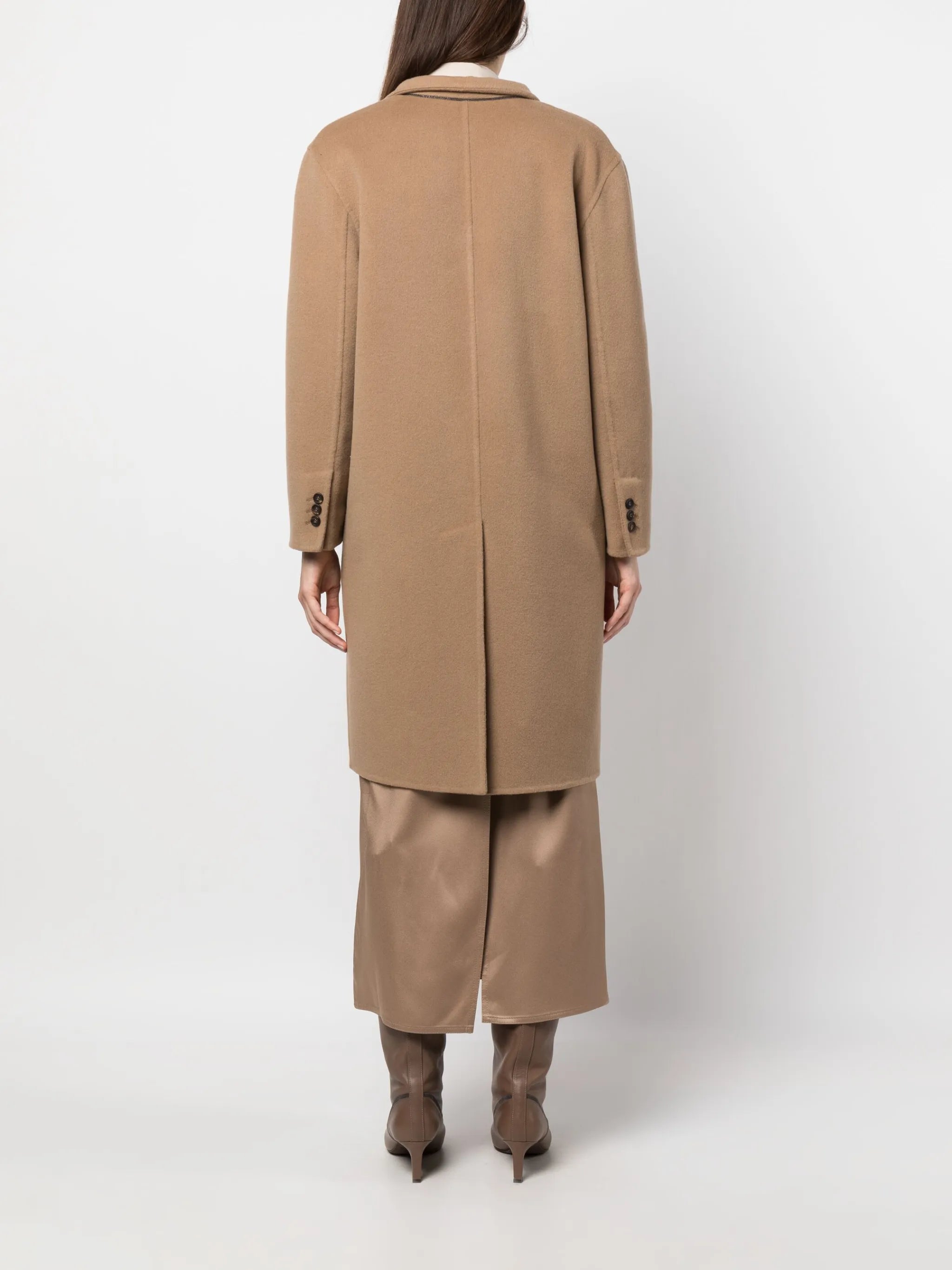 virgin-wool double-breasted coat