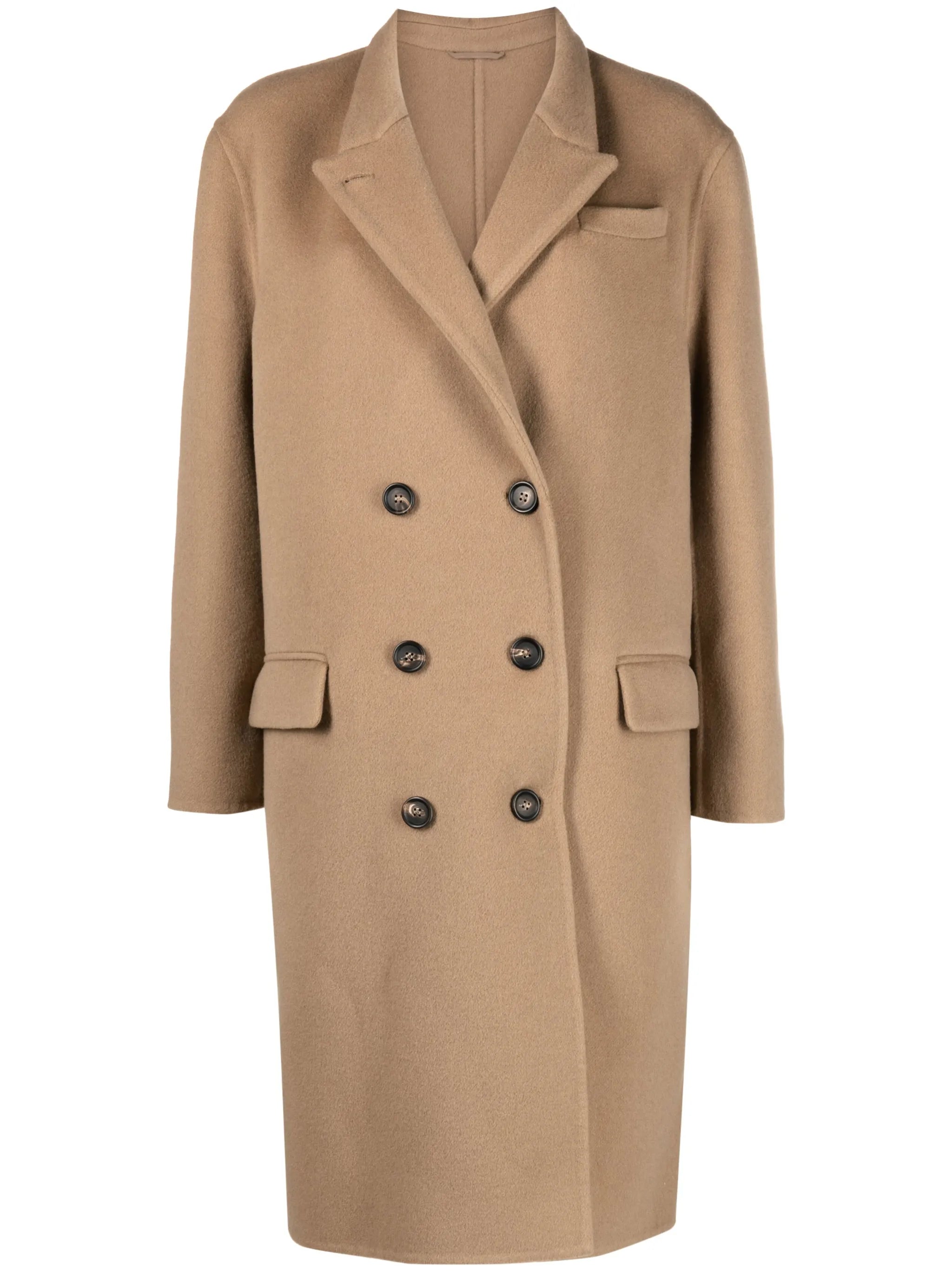 virgin-wool double-breasted coat