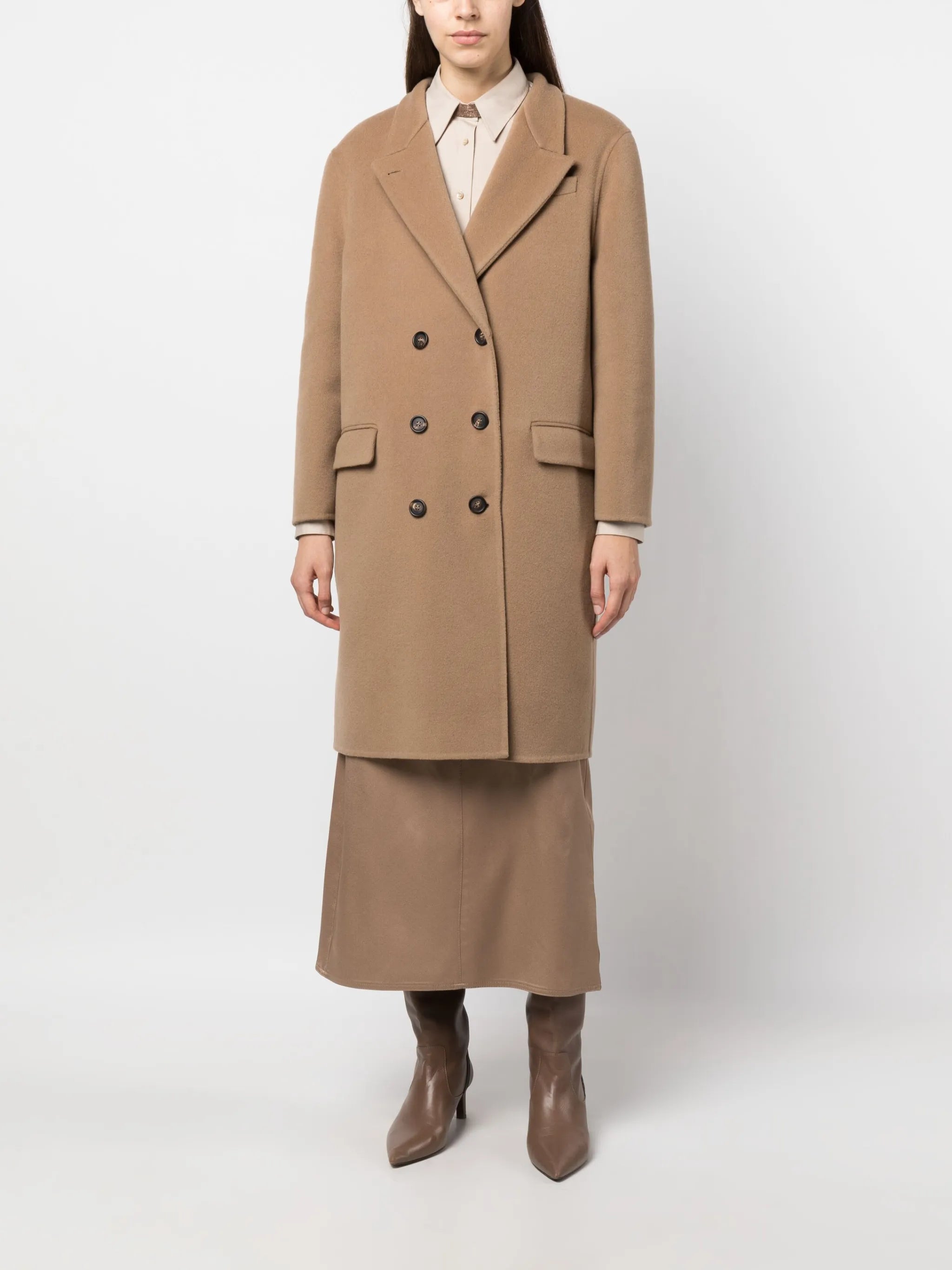 virgin-wool double-breasted coat