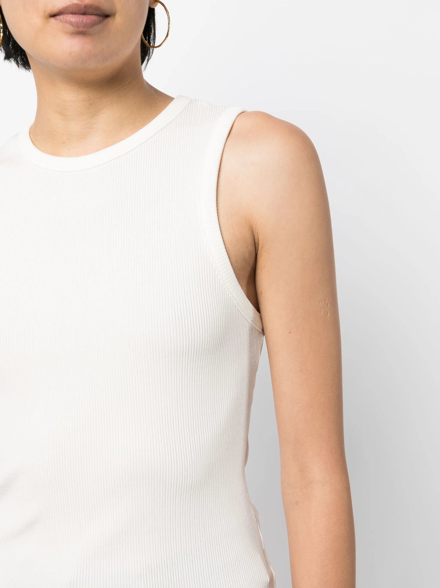 sleeveless ribbed-knit tank top