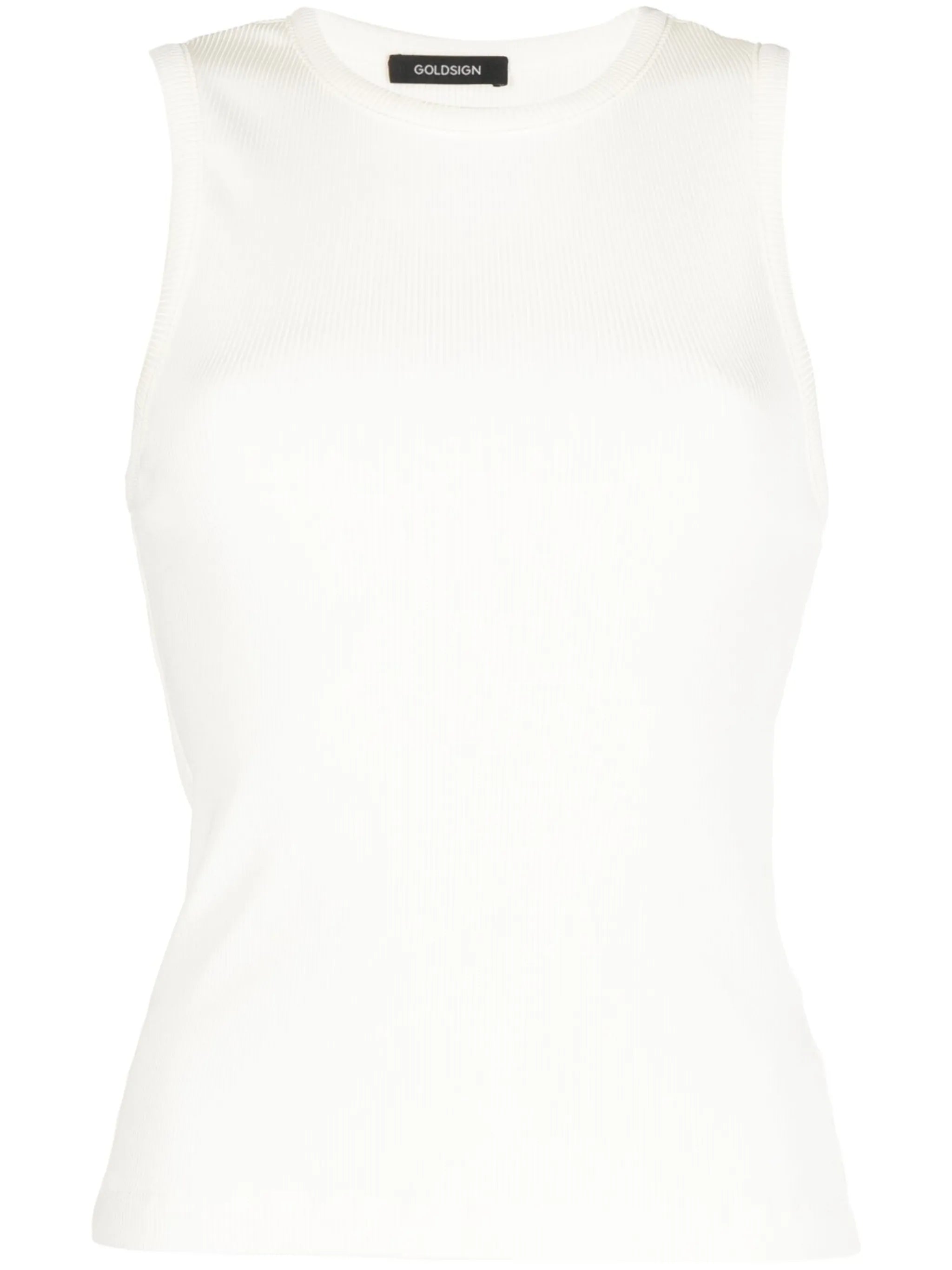 sleeveless ribbed-knit tank top