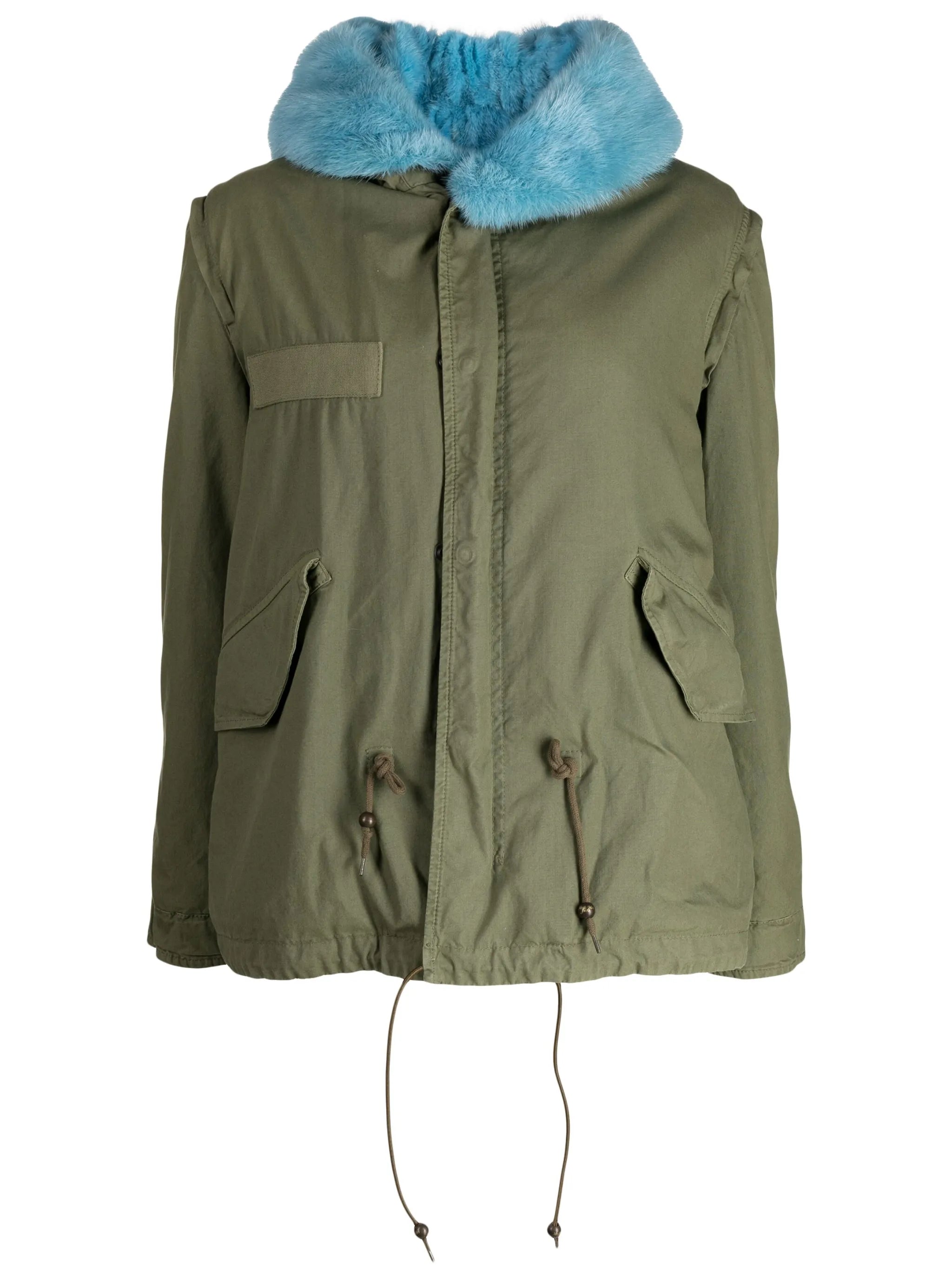 cotton hooded parka coat