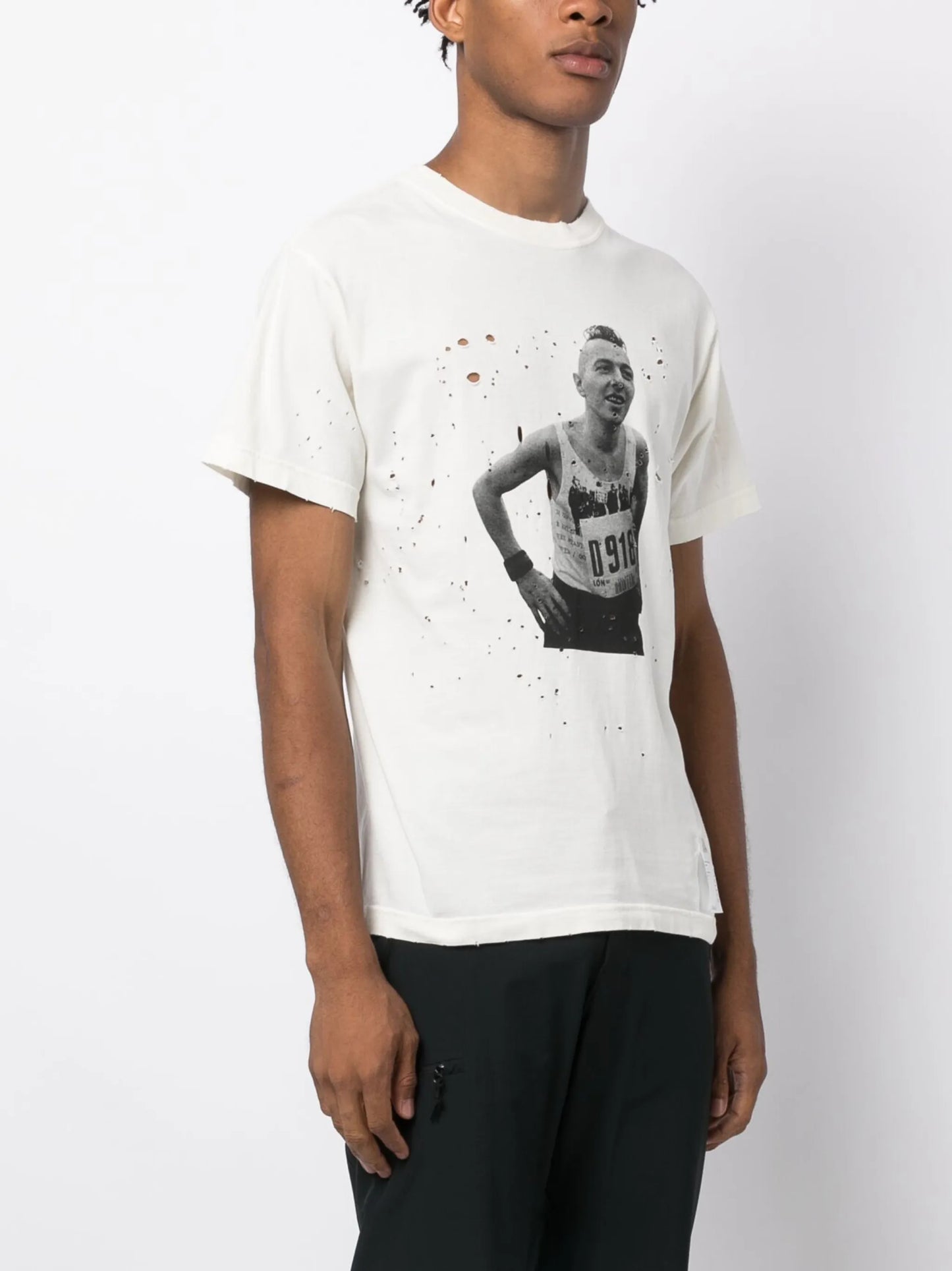 distressed-effect photograph-print T-shirt