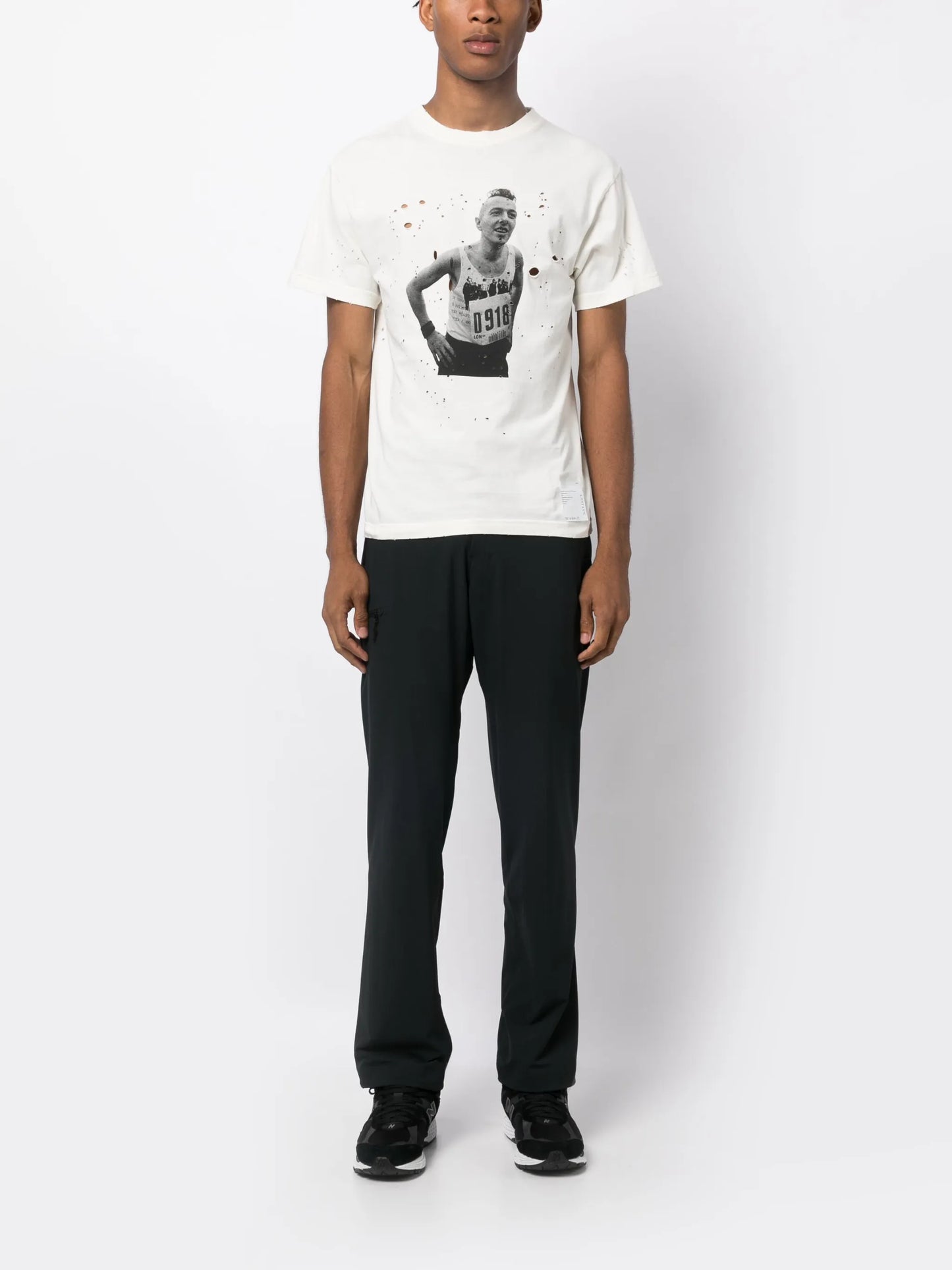 distressed-effect photograph-print T-shirt