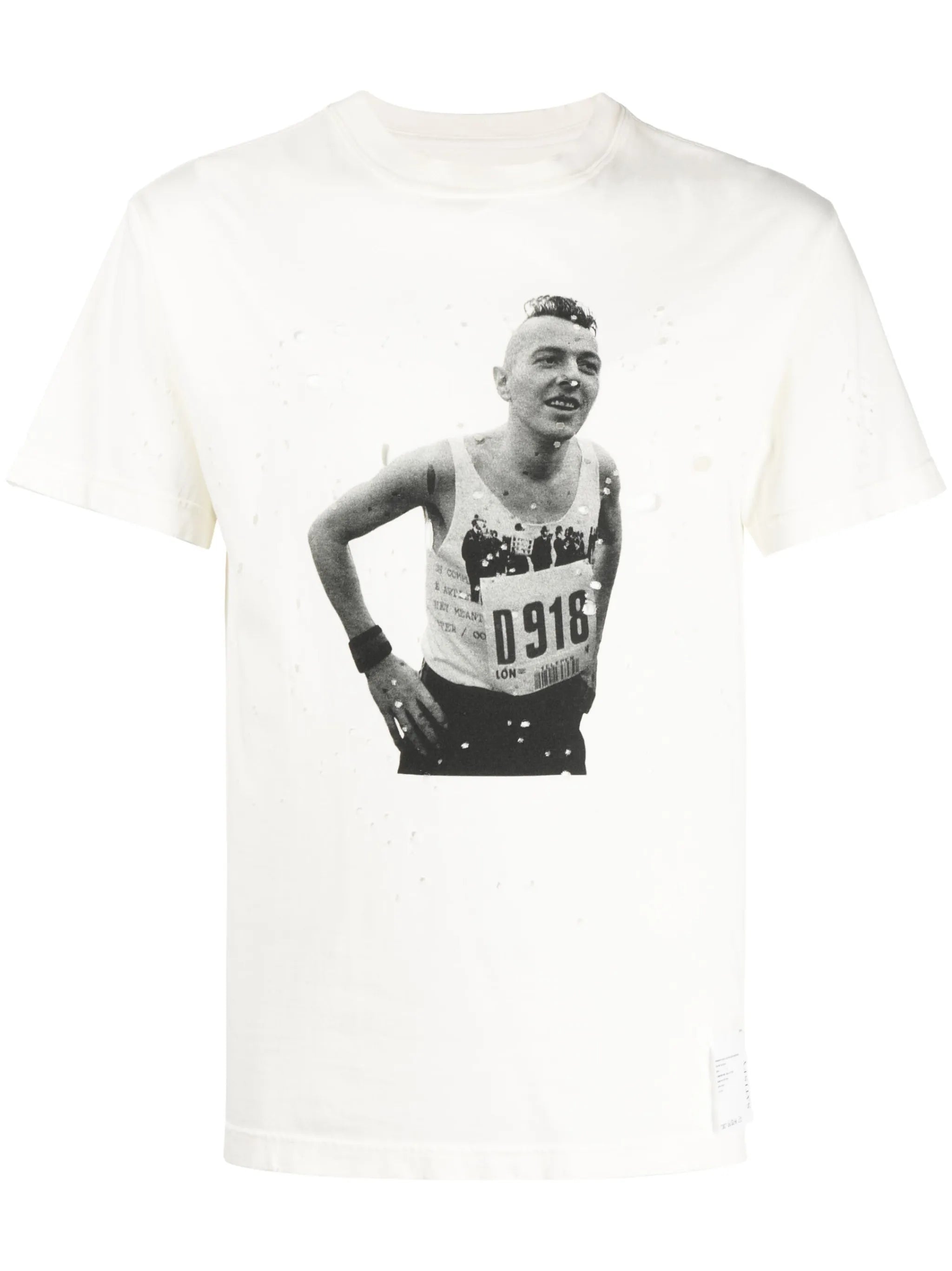 distressed-effect photograph-print T-shirt