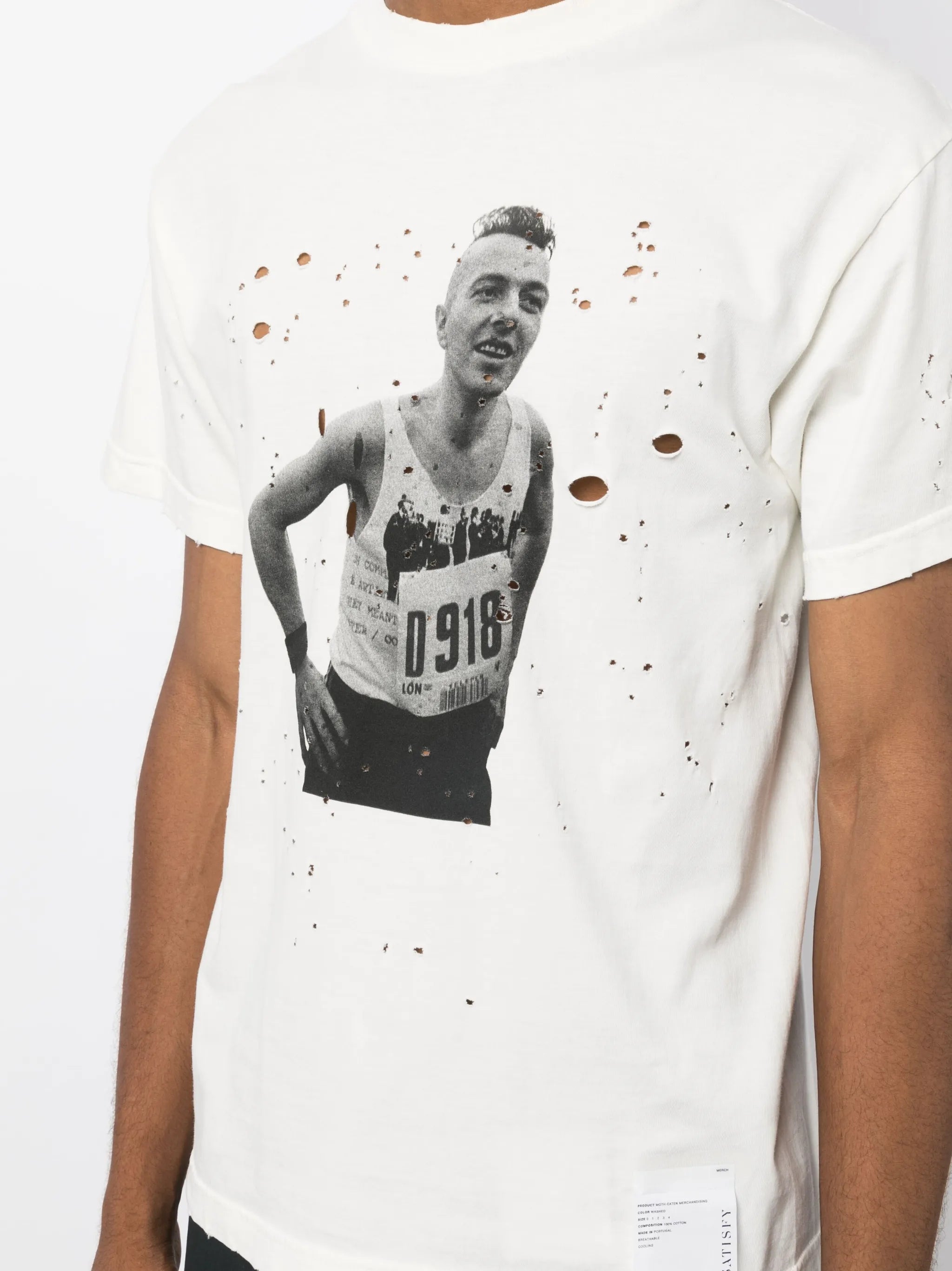 distressed-effect photograph-print T-shirt