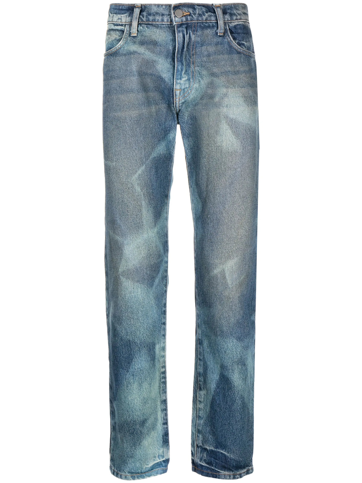 straight leg bleached jeans