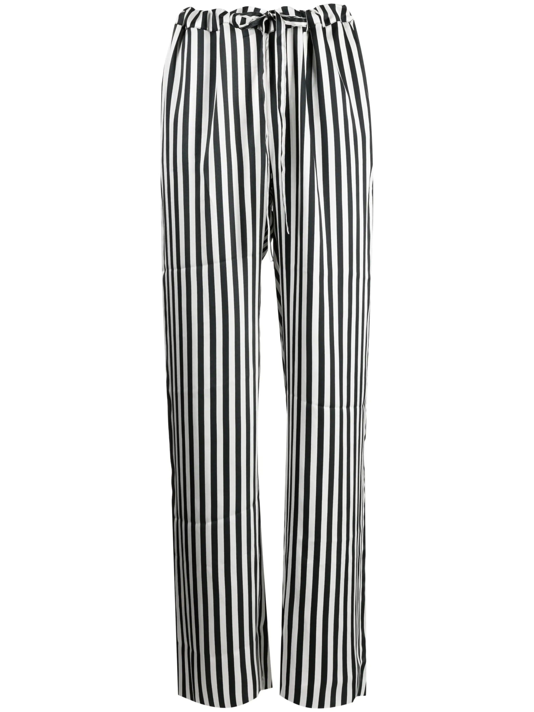 striped silk wide-leg trousers