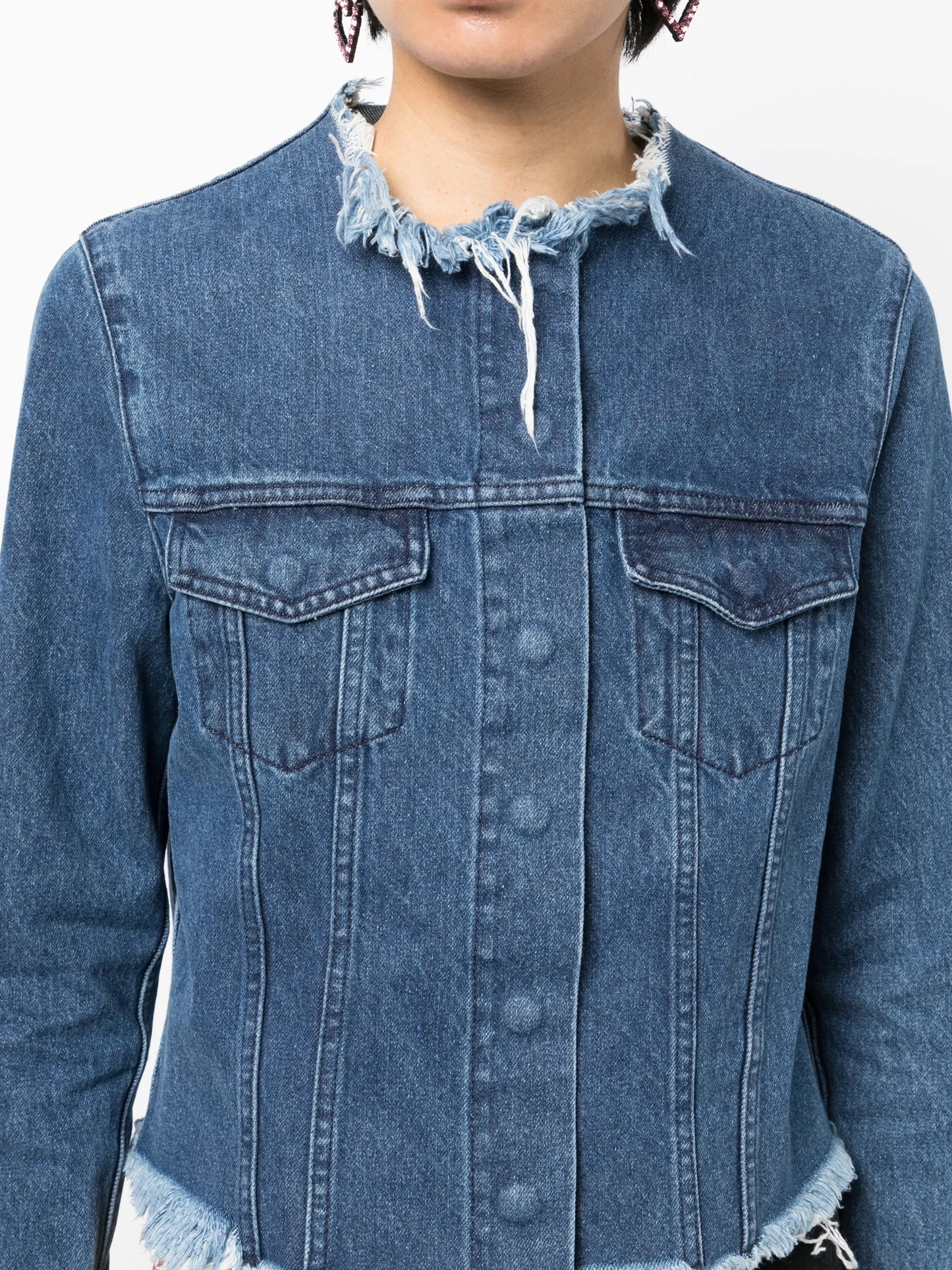 raw-cut denim jacket