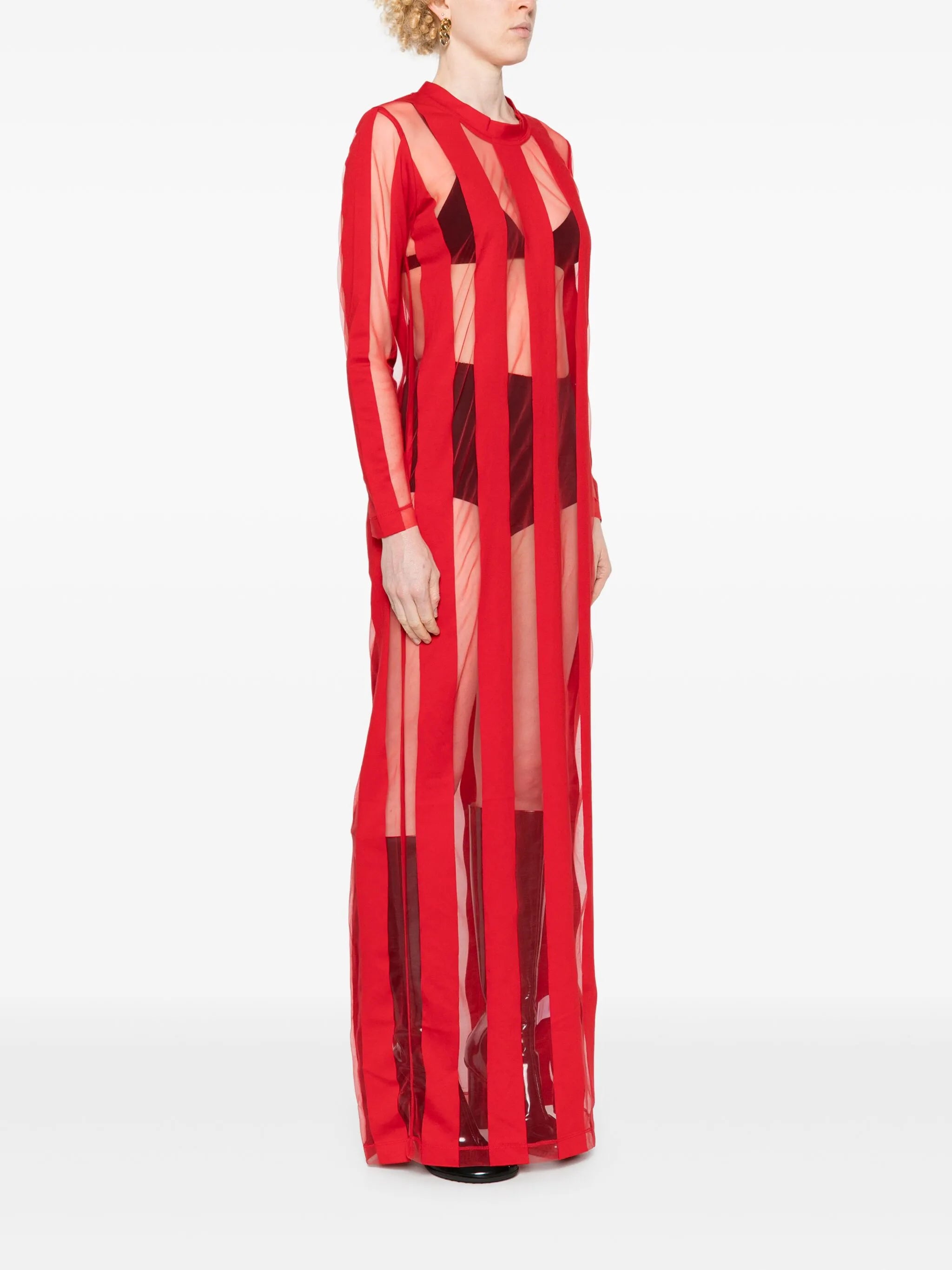 striped maxi dress