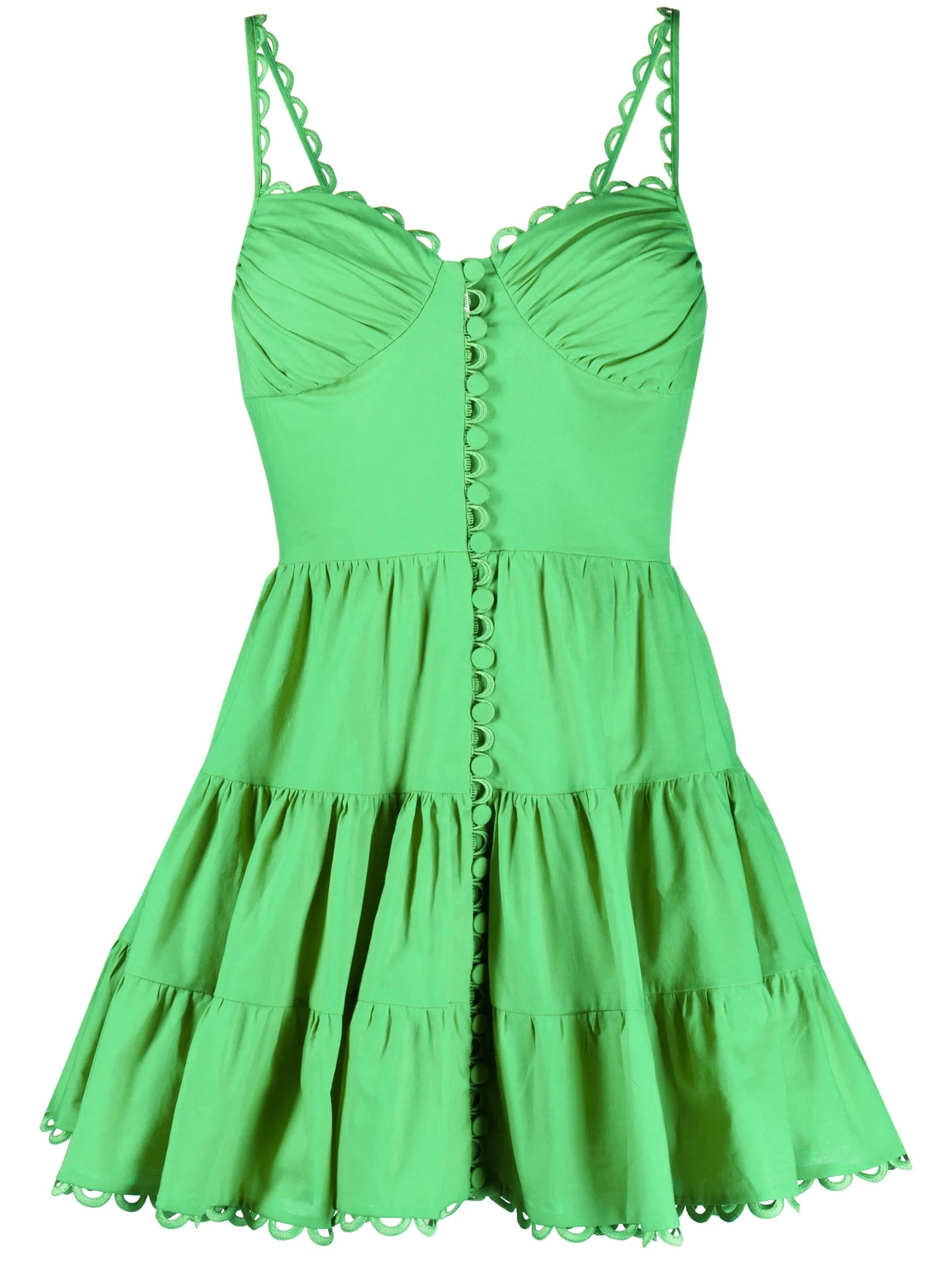 scallop-detail cotton minidress