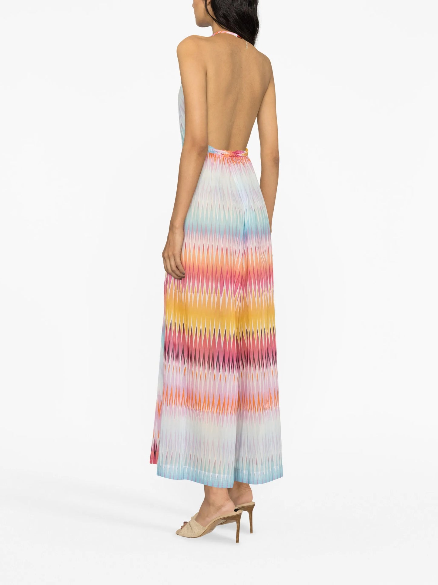 zigzag-print wide-leg jumpsuit