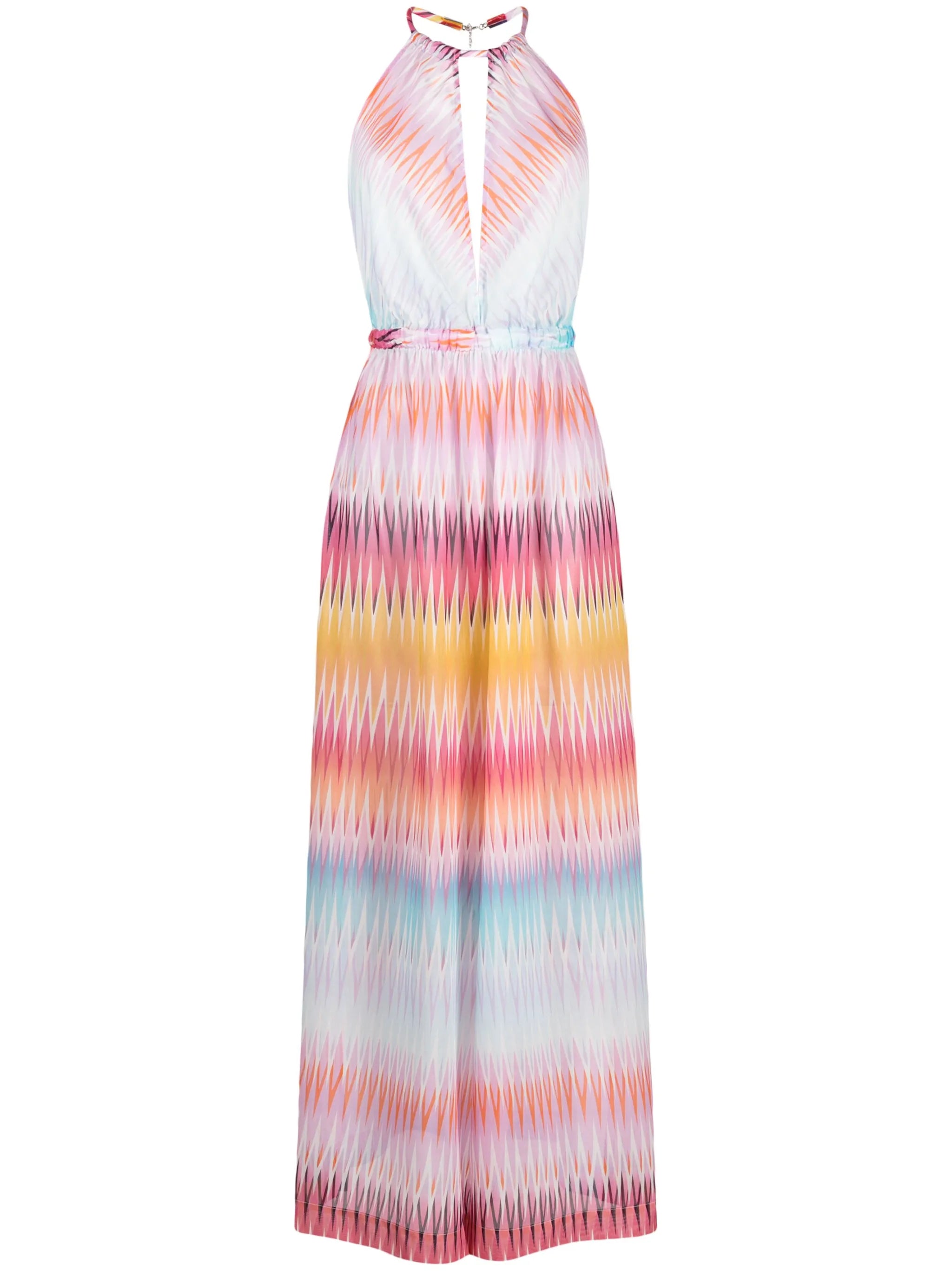 zigzag-print wide-leg jumpsuit