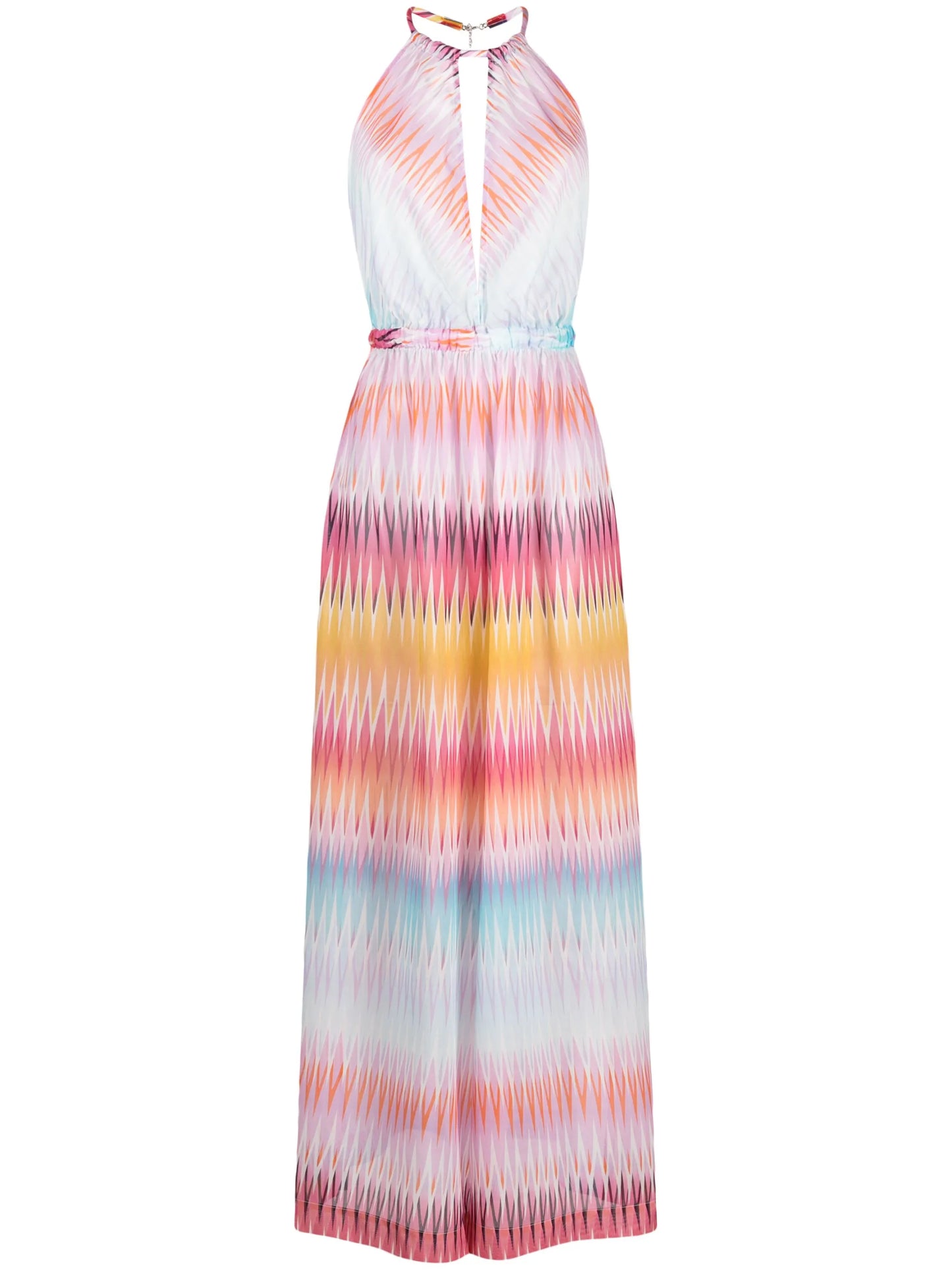 zigzag-print wide-leg jumpsuit