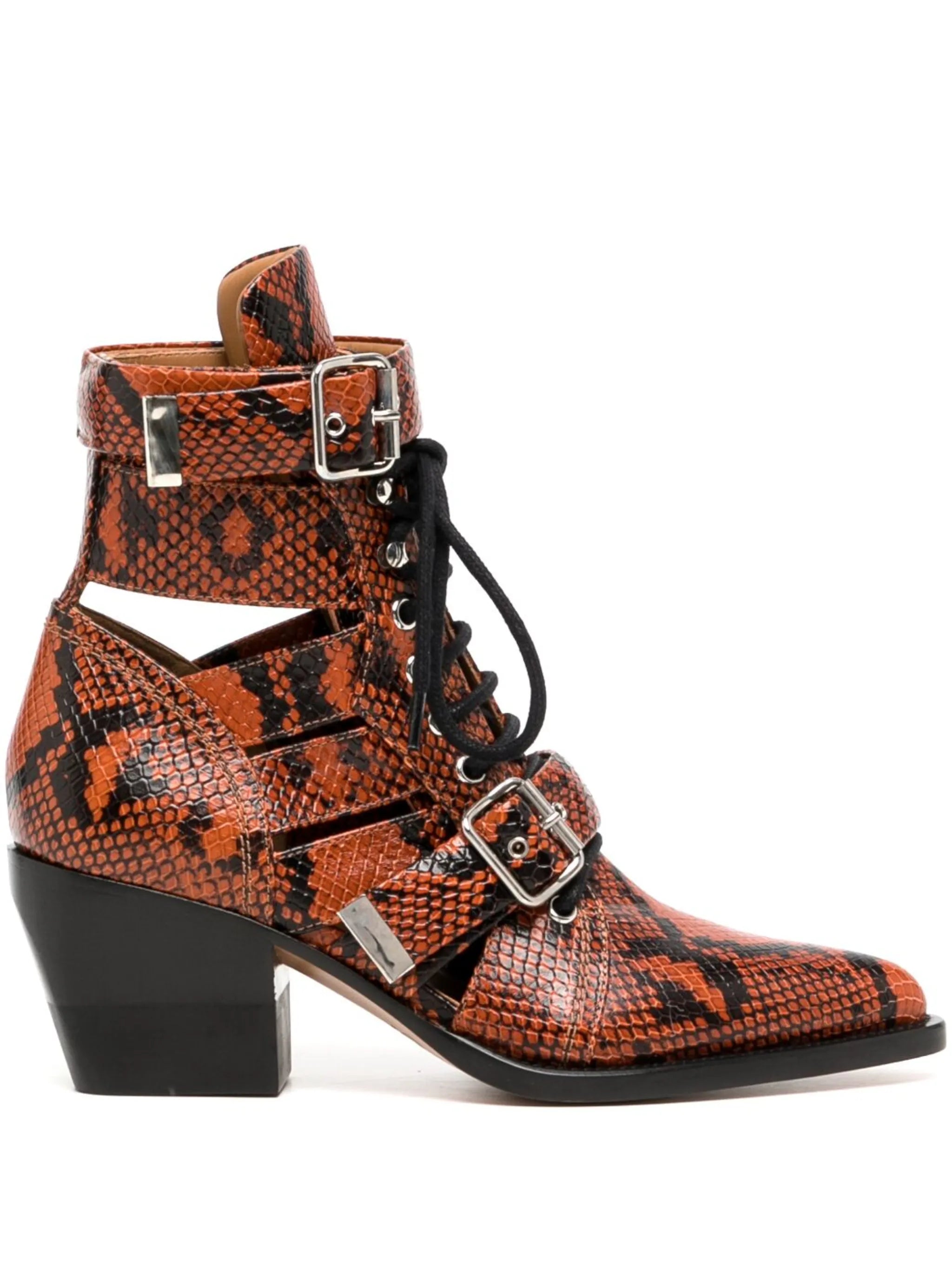Reilly 60mm snakeskin boots