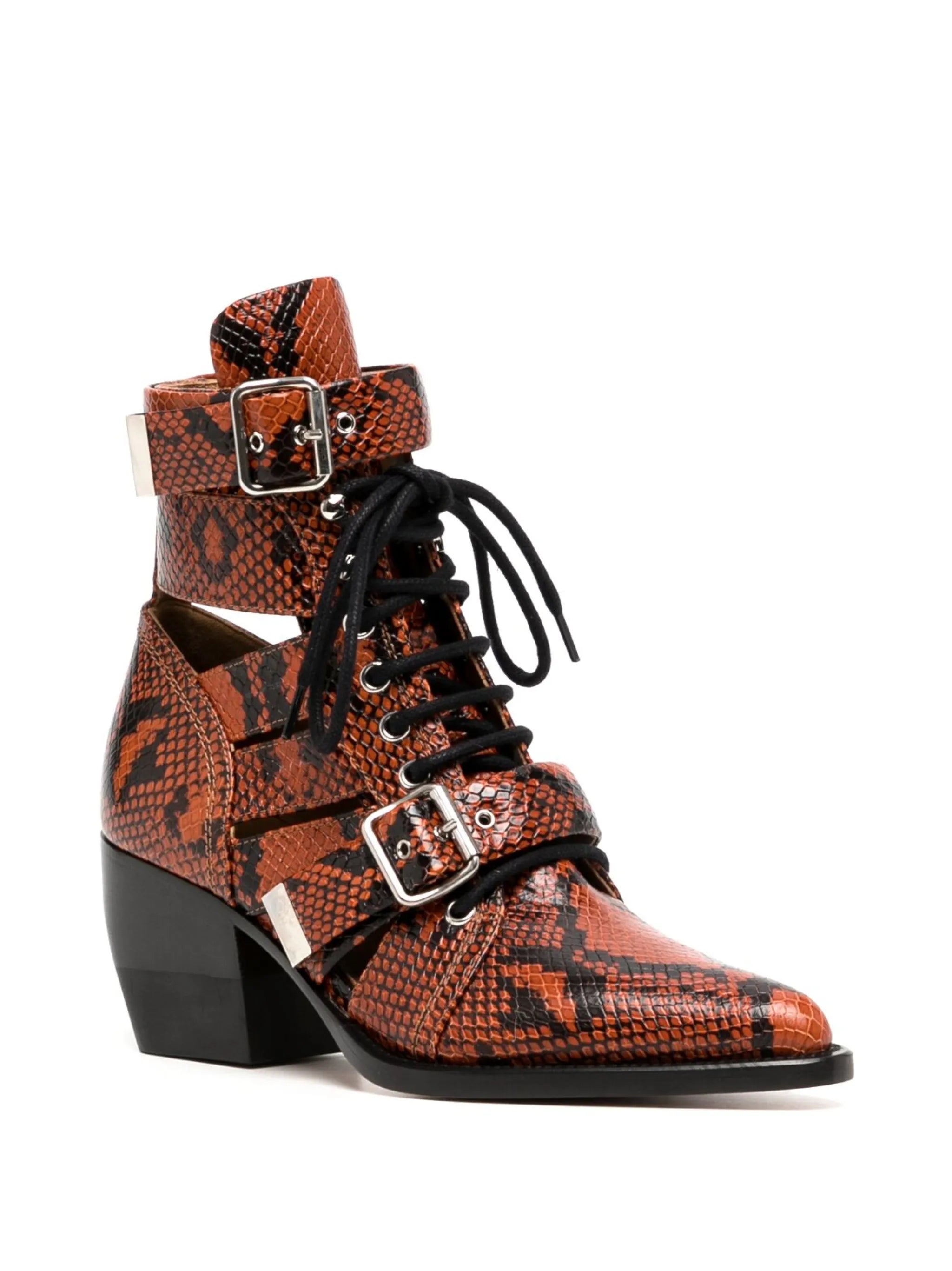 Reilly 60mm snakeskin boots
