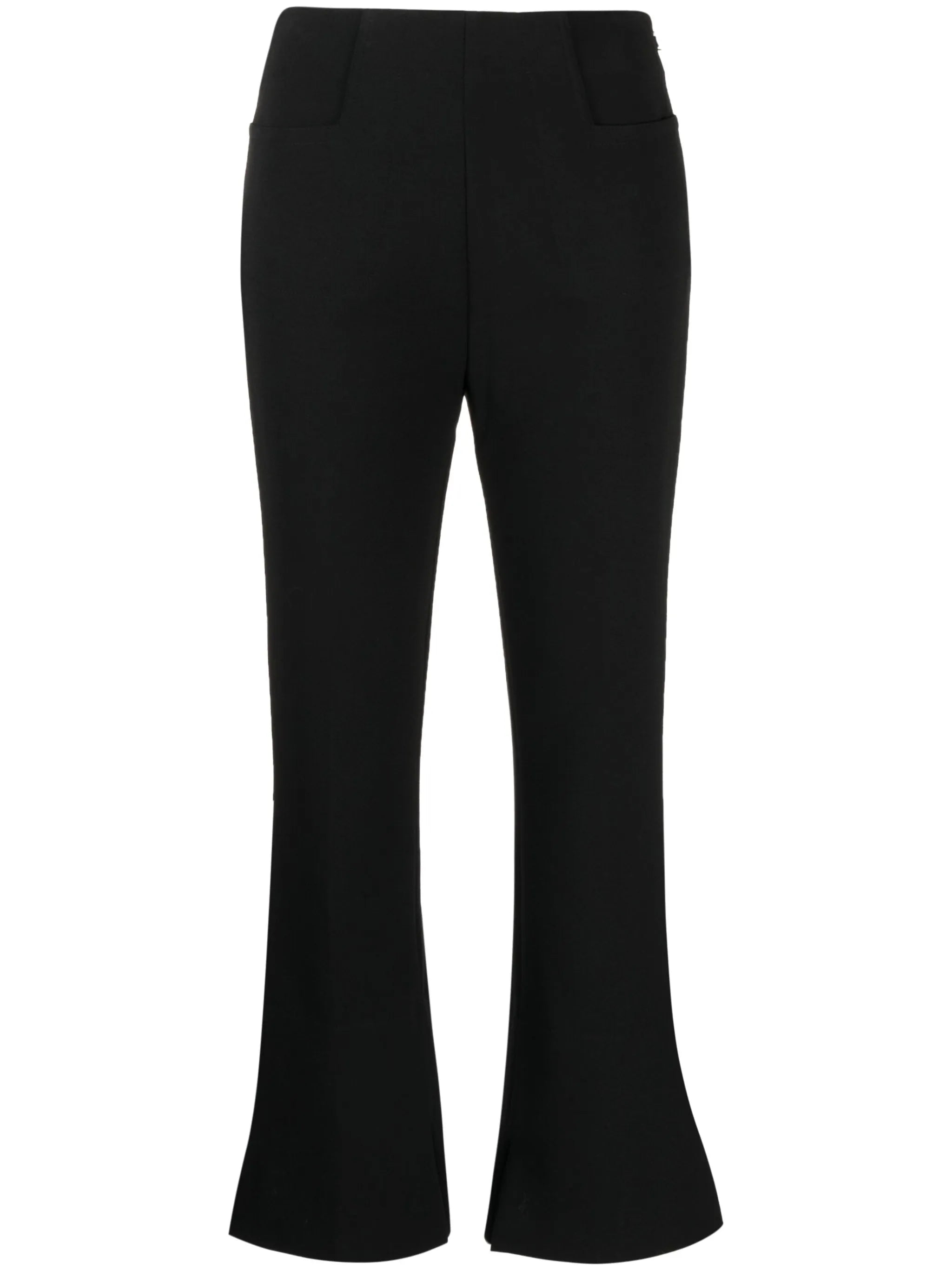 zipped cropped flared trousers
