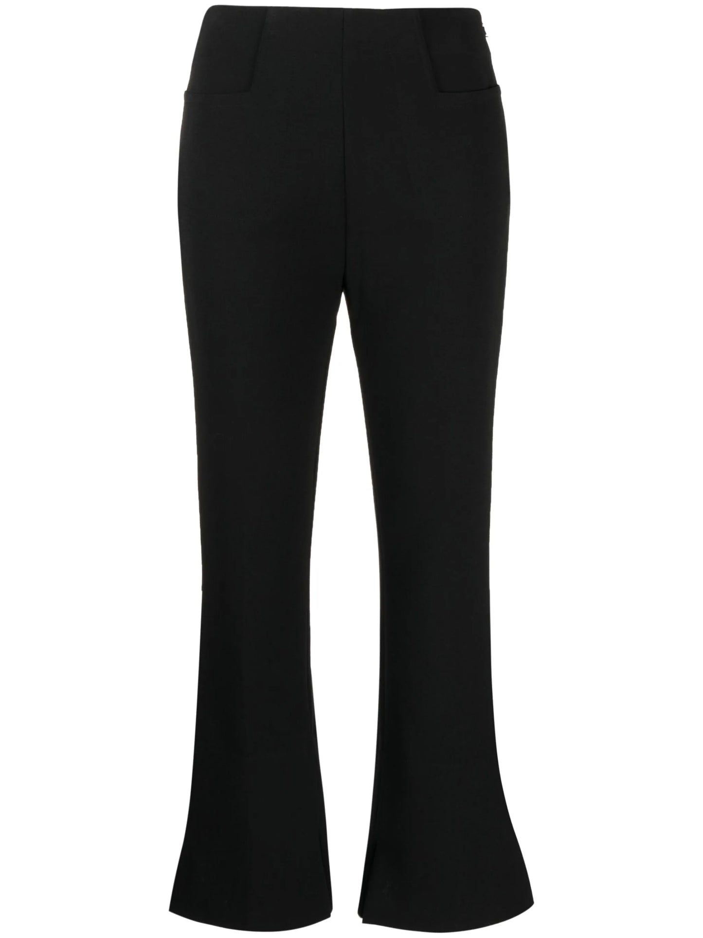 zipped cropped flared trousers