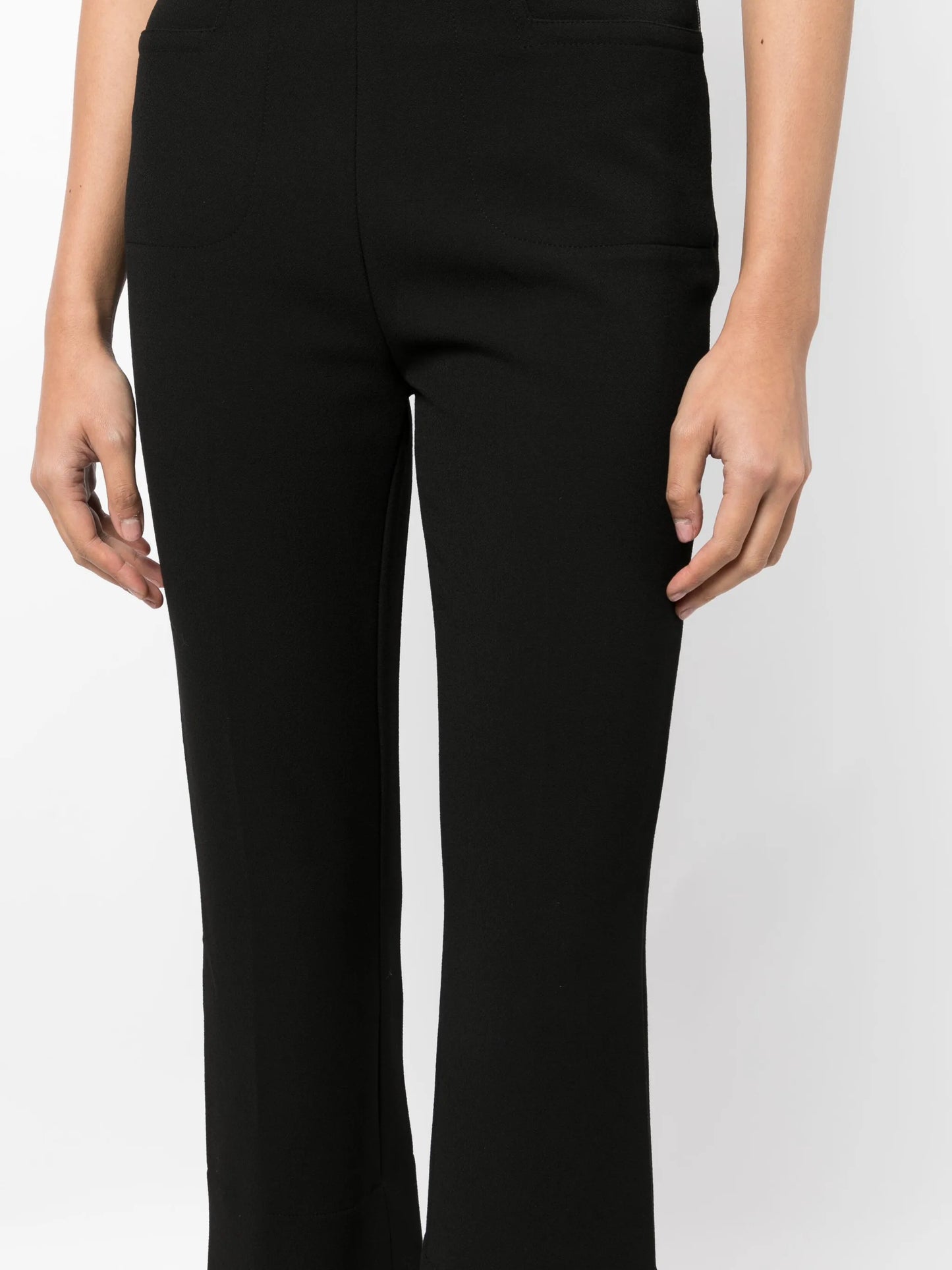 zipped cropped flared trousers