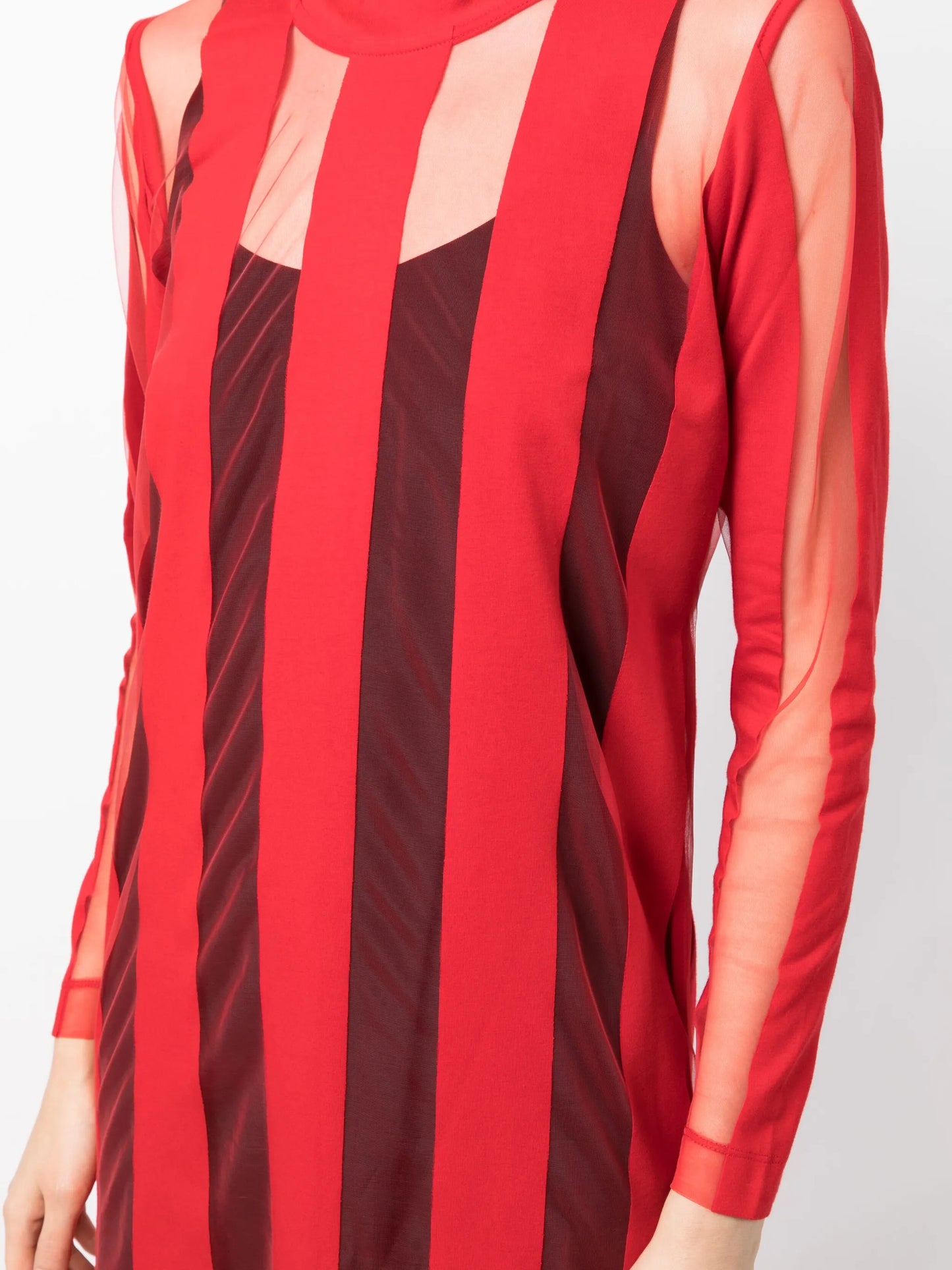 striped tulle maxi dress