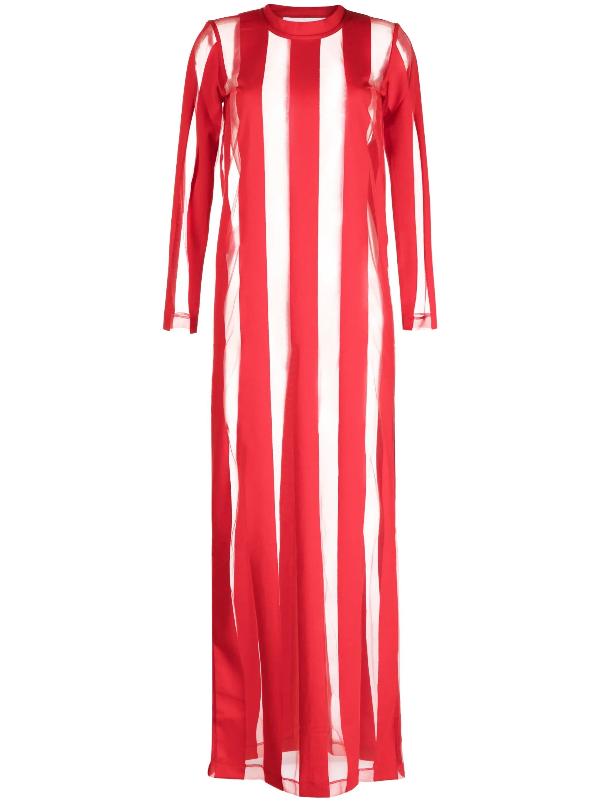 striped tulle maxi dress
