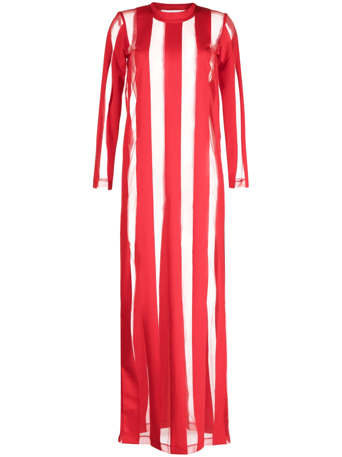 striped tulle maxi dress
