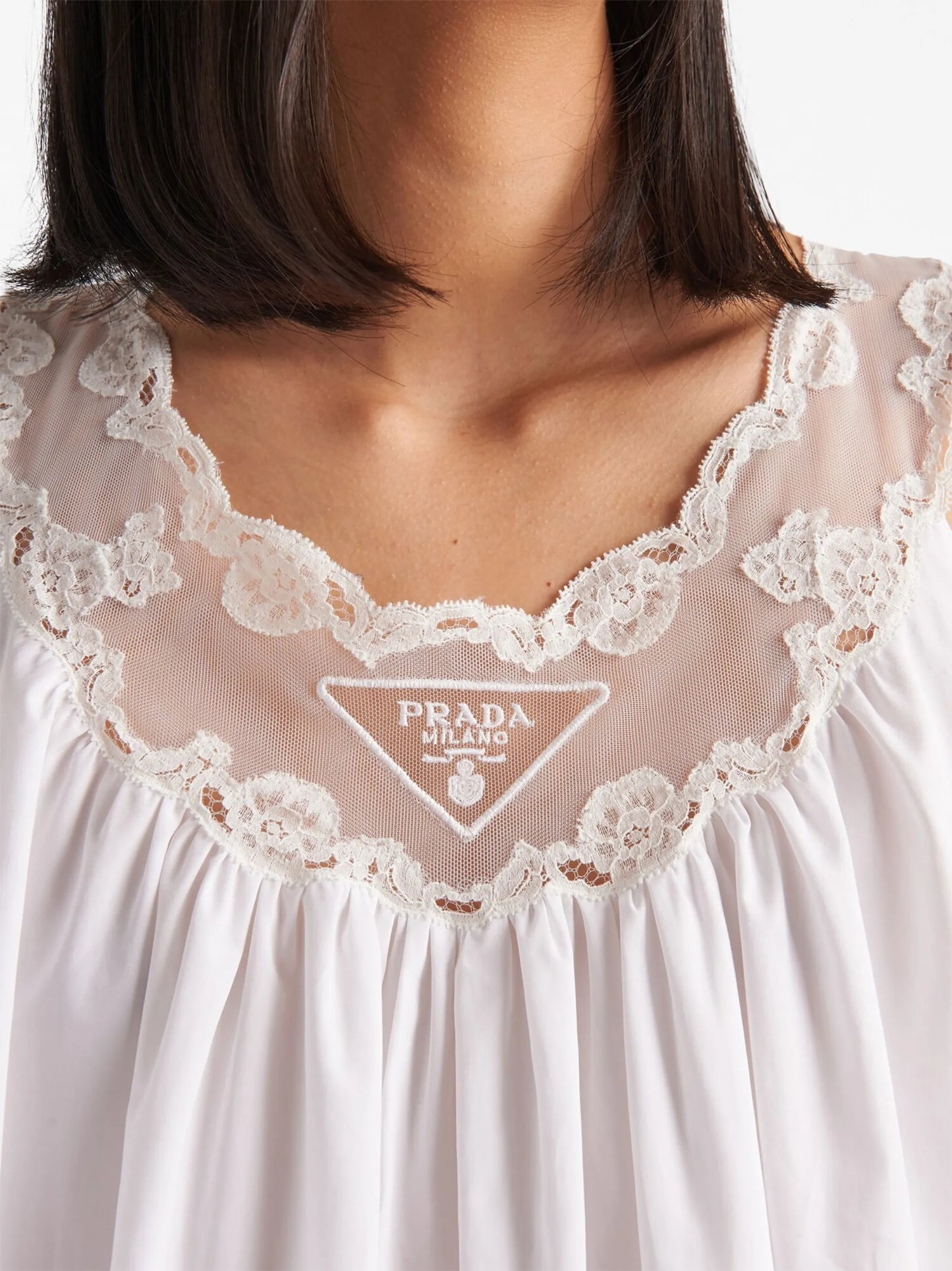 lace-panel sleeveless dress