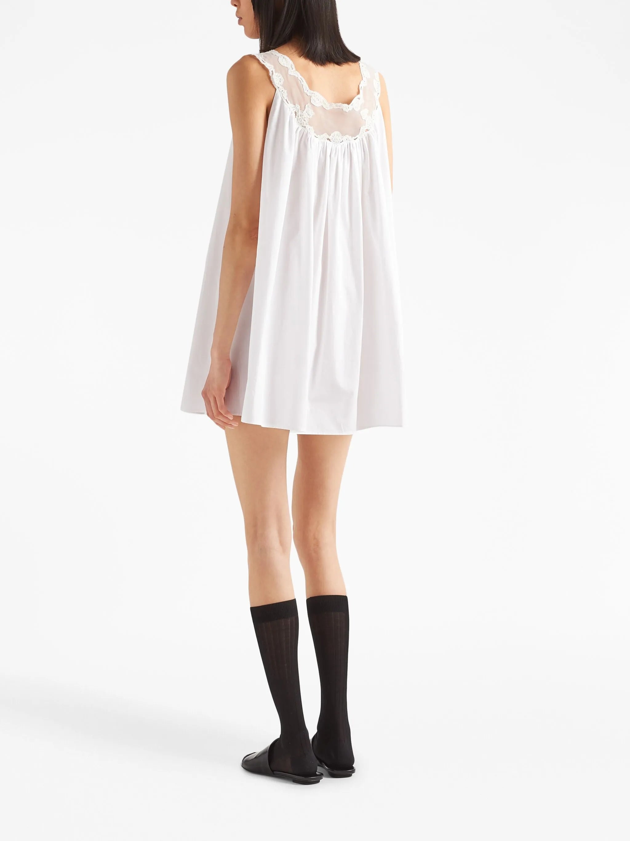 lace-panel sleeveless dress
