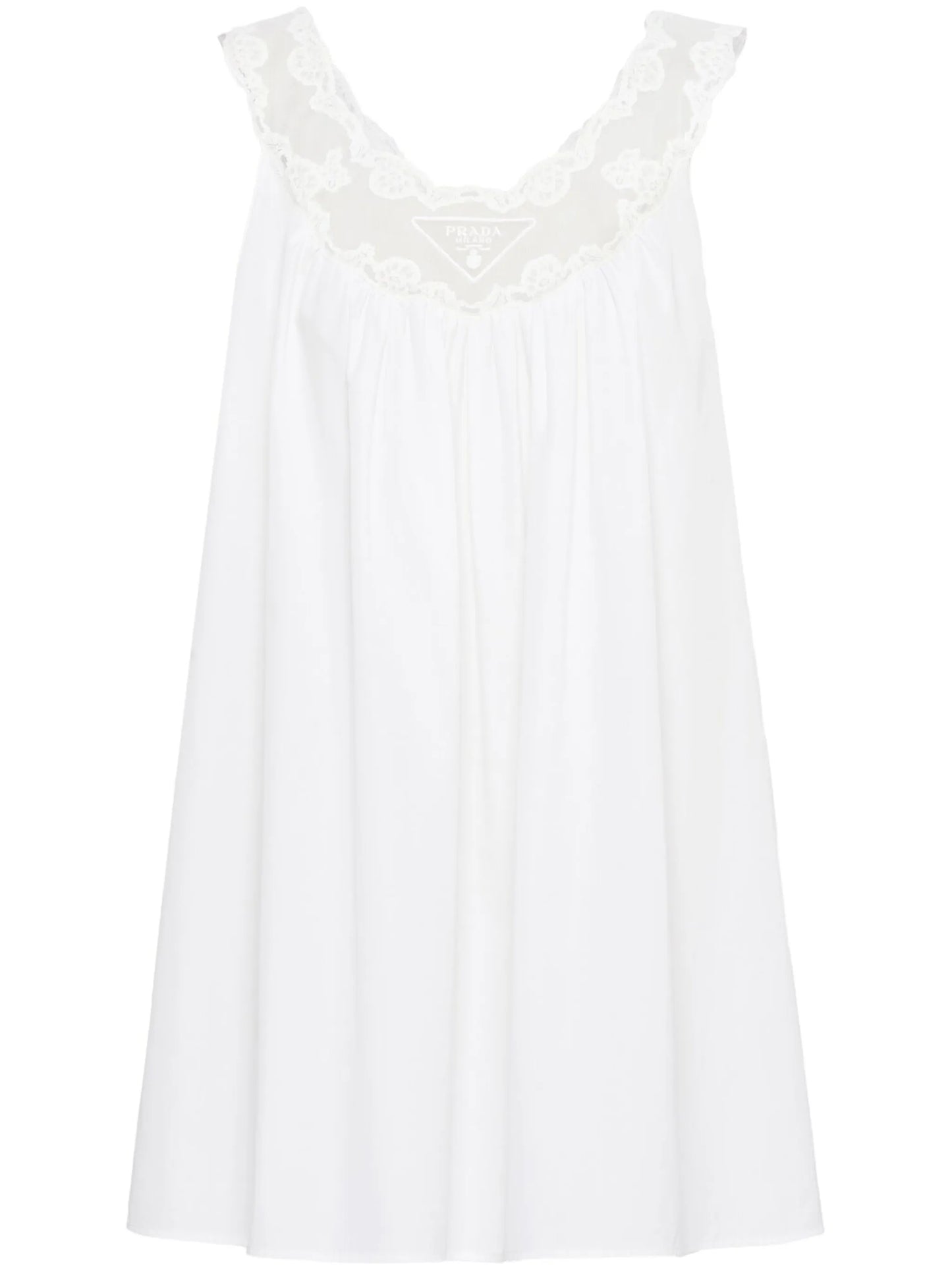 lace-panel sleeveless dress