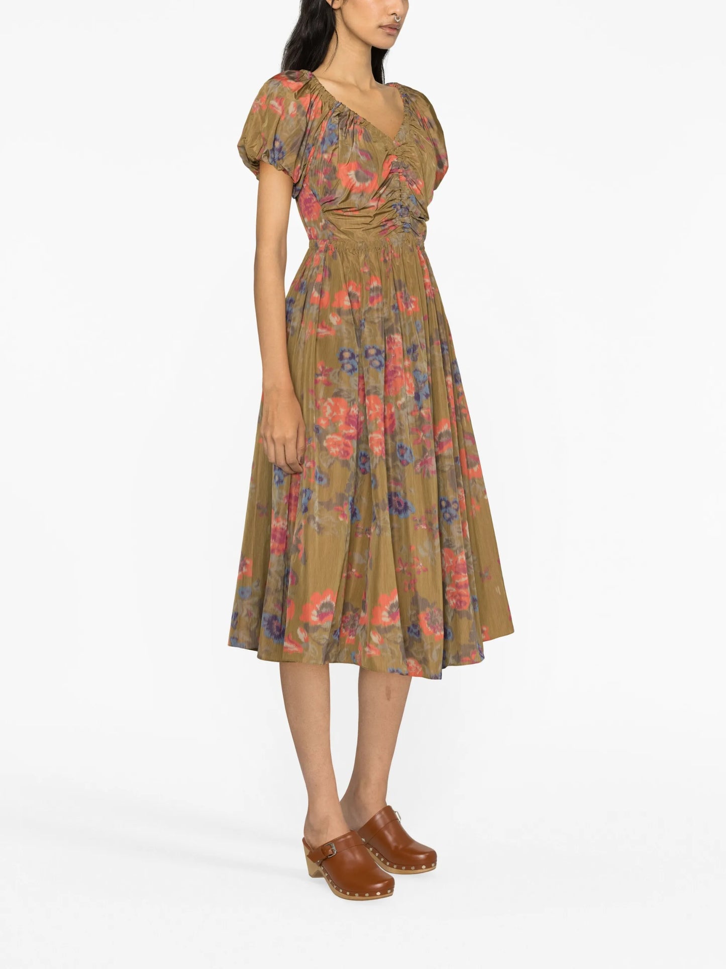 Cecile floral-print taffeta dress