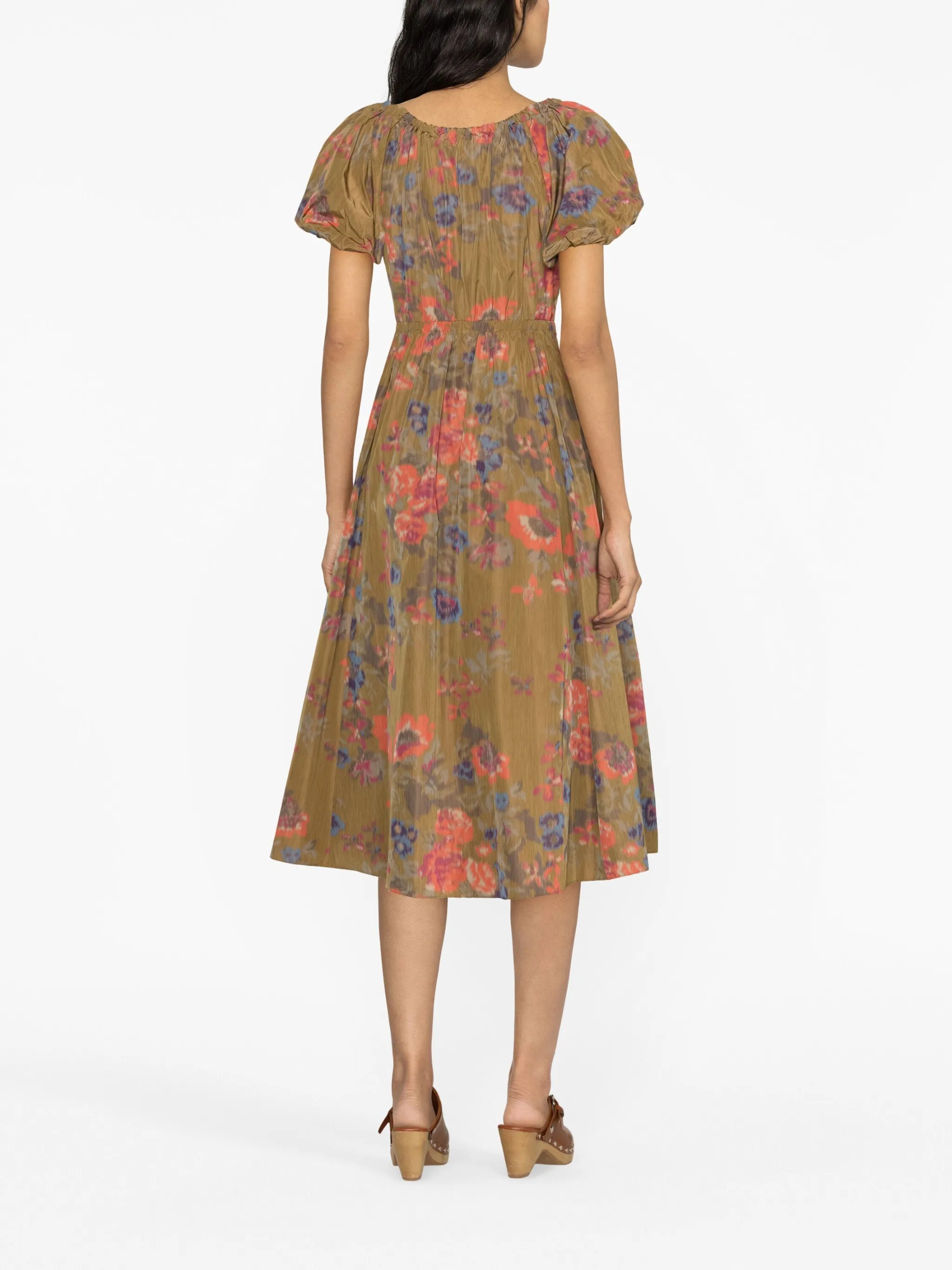 Cecile floral-print taffeta dress